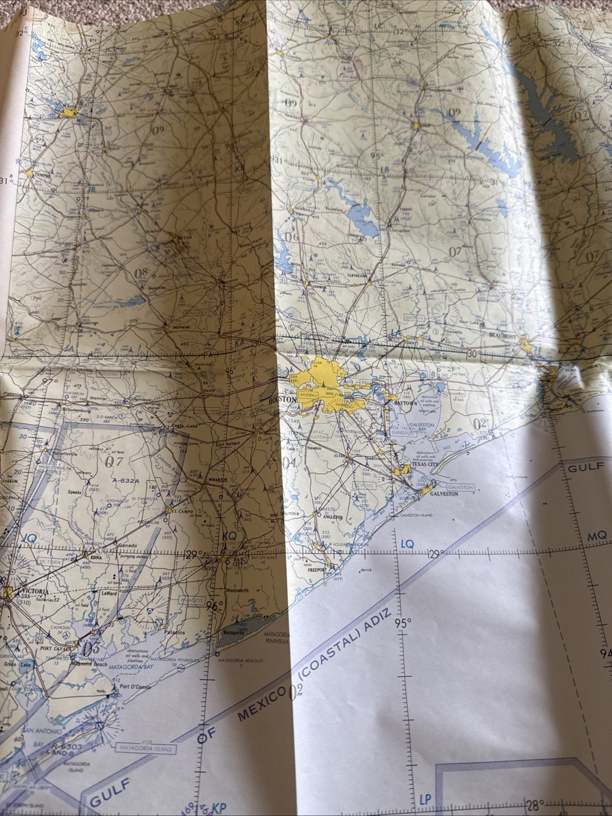 Vintage ONC H-24 Operational Navigation Chart – Military Aviation Map – Cold War