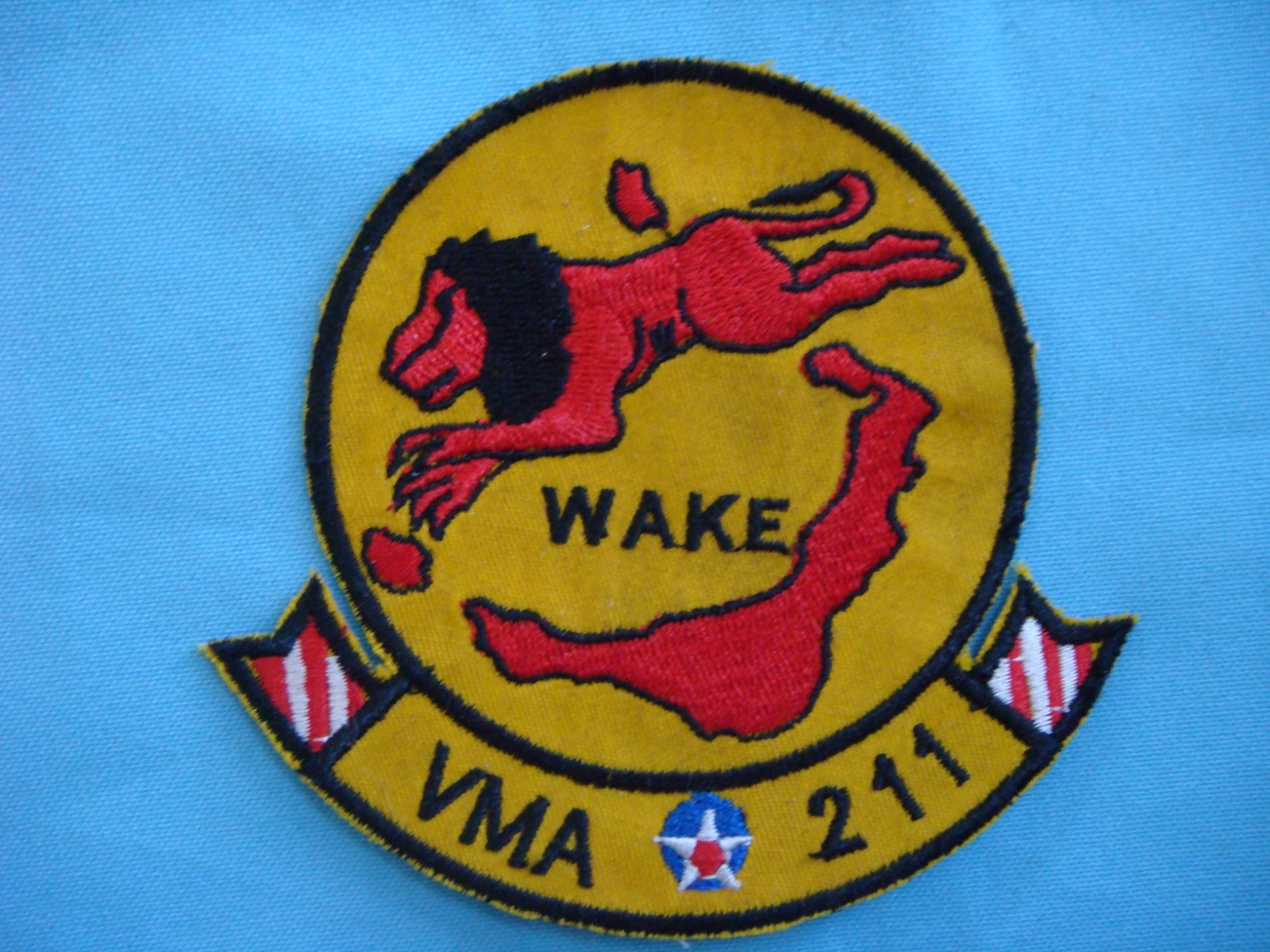 VIETNAM WAR PATCH, USMC MARINE ATTACK SQUADRON VMA-211 WAKE
