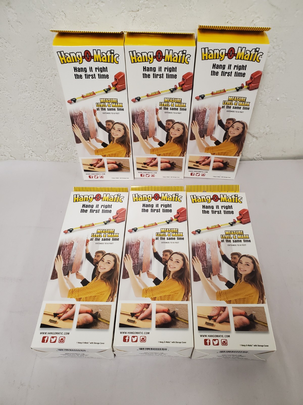 *LOT OF 6* Hang-O-Matic All-in-One Picture Hanging Tool Kit (HM1P)