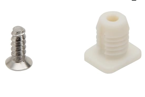 Silverline 8mm Plastic Hinge Dowel Inserts with Screws, 50 Pcs-100Pcs