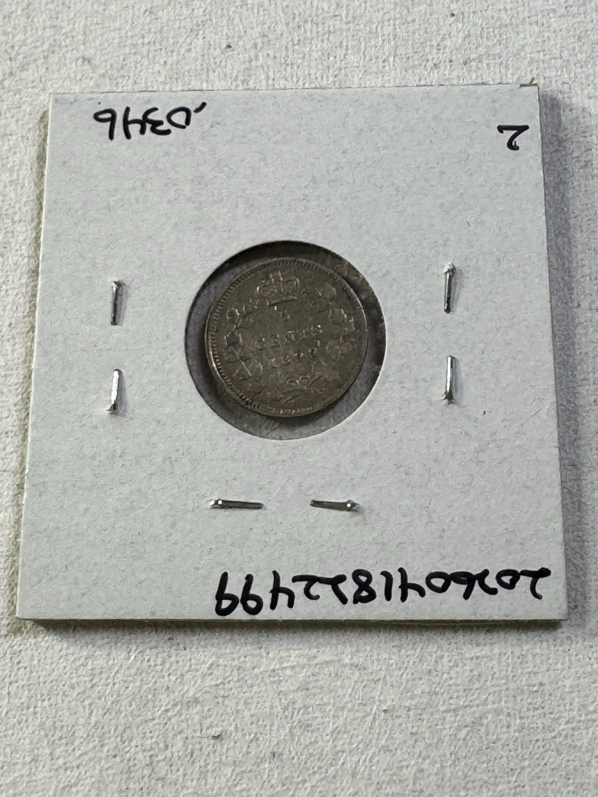1899 Canada 5 Cents Small Silver Coin Cleaned