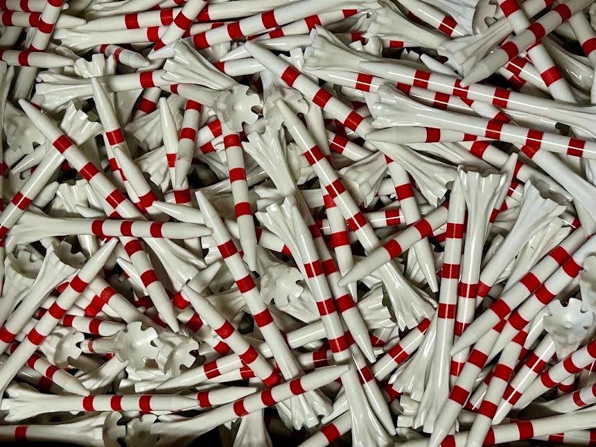 Champ Zarma FLYtee MyHite  2.75" White Red Golf Tees  Bulk 100 – Durable 6 Prong