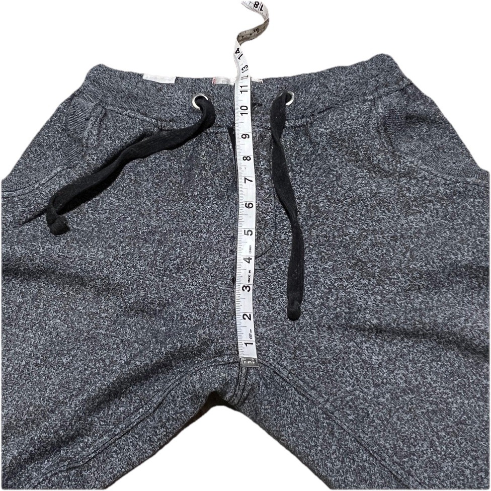 Free Planet Mens Jogger Sweatpants Black Speckle Button Zip Drawstring Size S