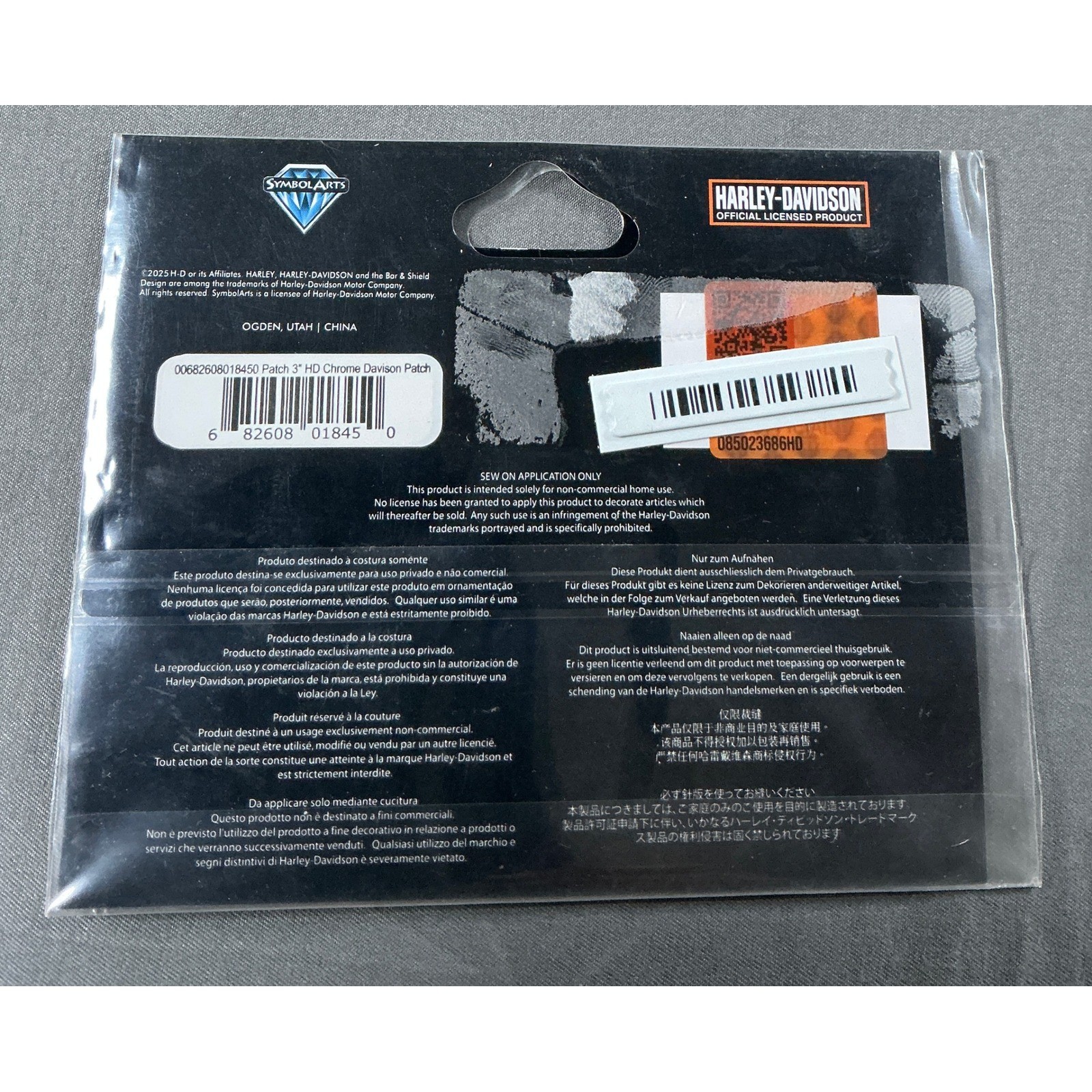 Harley-Davidson 3" HD Chrome Bar & Shield Logo Sew On Patch 00682608018450