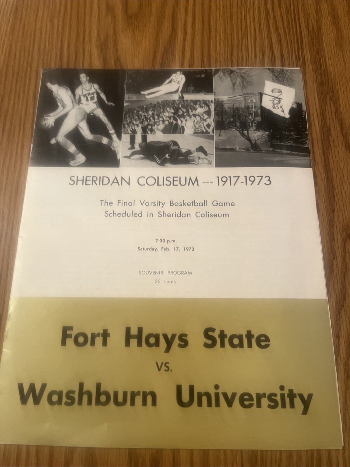 February 17,1973 Fort Hays State Vs. Washburn University Basketball Program