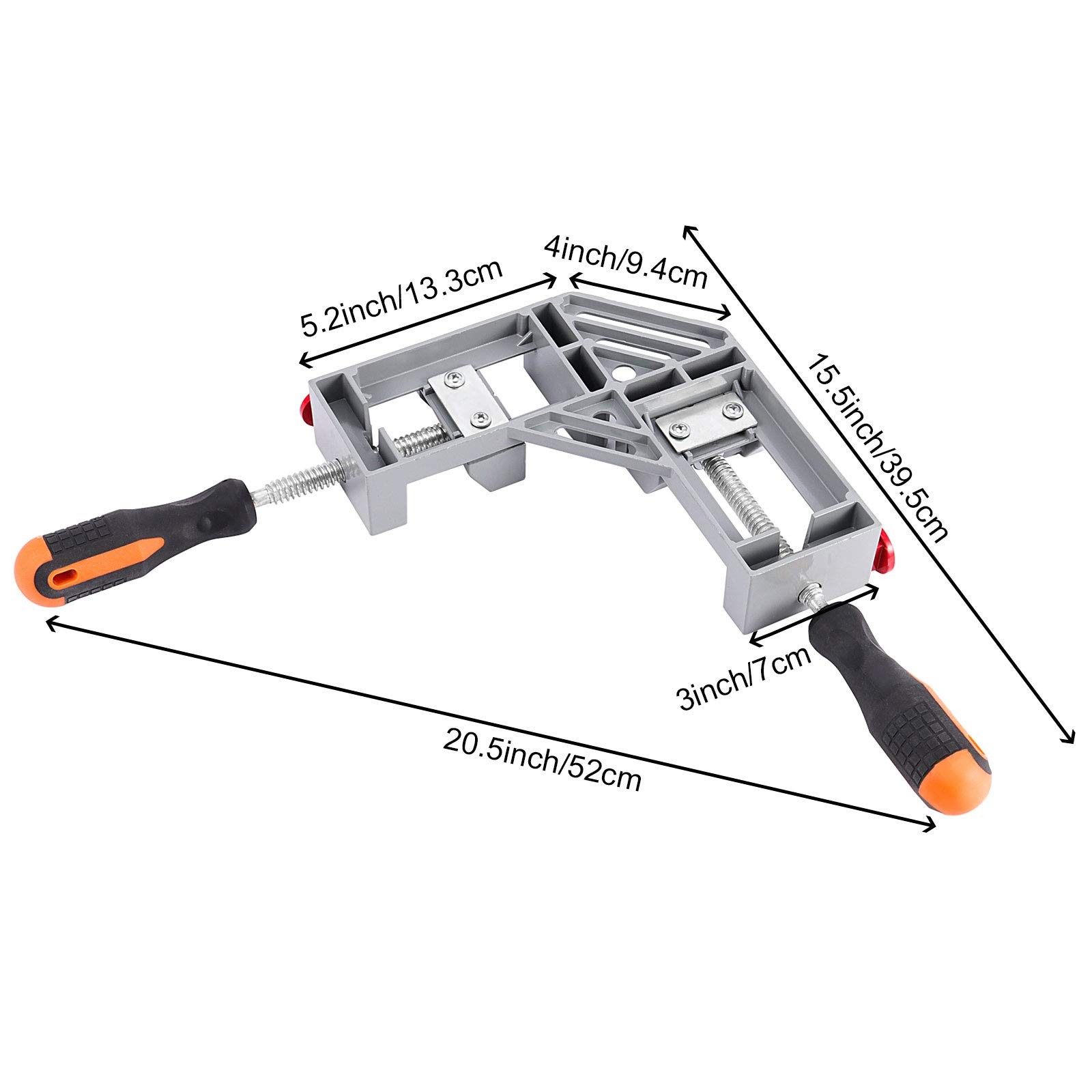 2 PCS Right Angle Clamp, 90 Degree Double Handle Corner Clamps with Adjustabl...