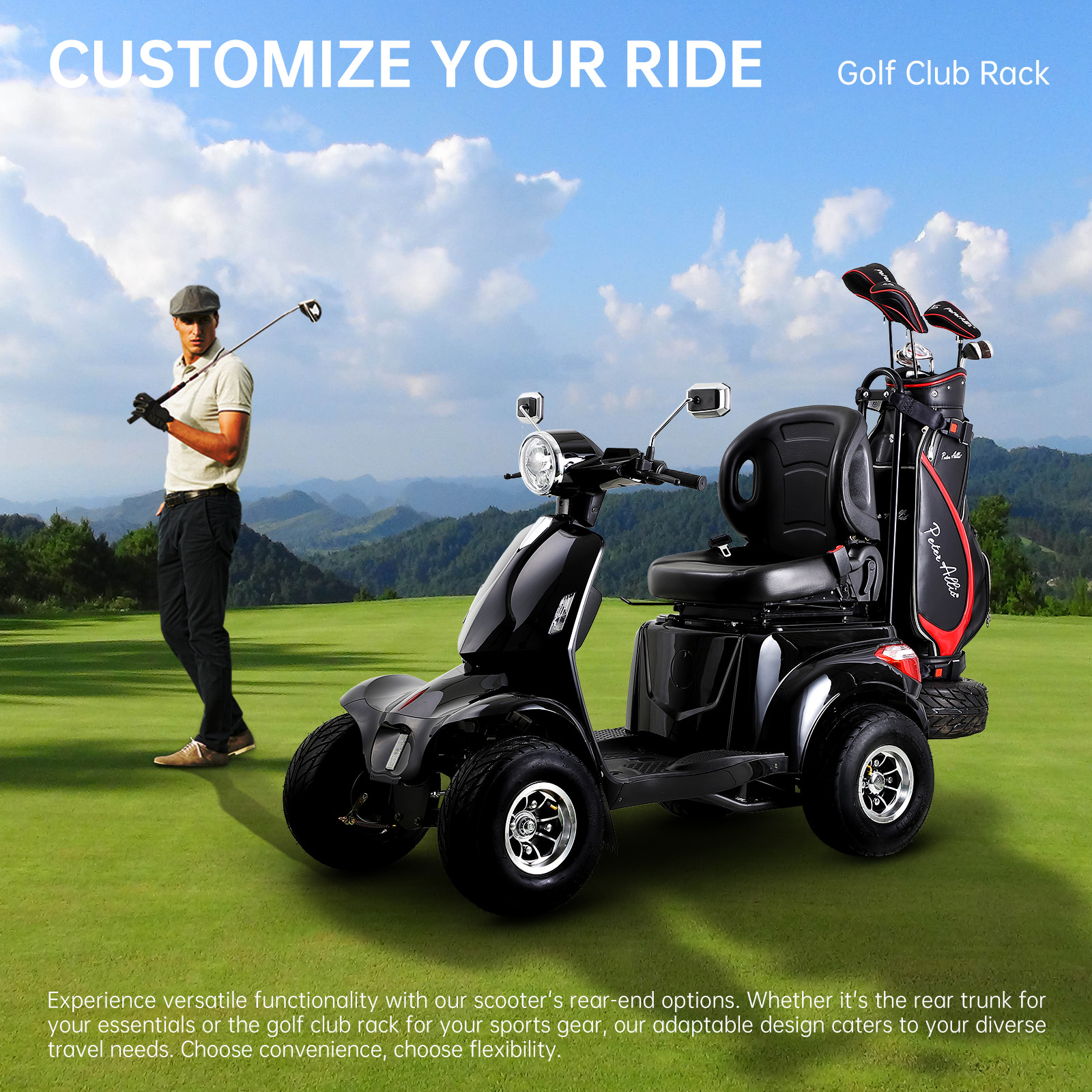 1000W 4-Wheel Heavy Duty All-Terrain Electric Mobility Scooter for Adult&Senior