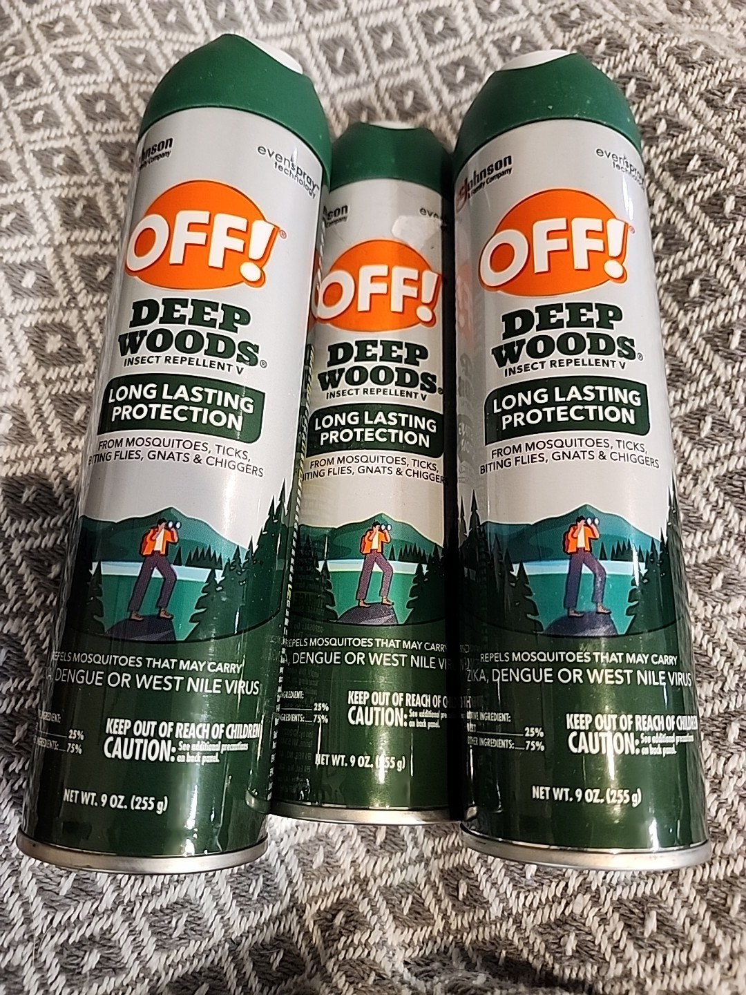 OFF Deep Woods Insect Repellent Aerosol 9oz Bug Spray LOT OF 3
