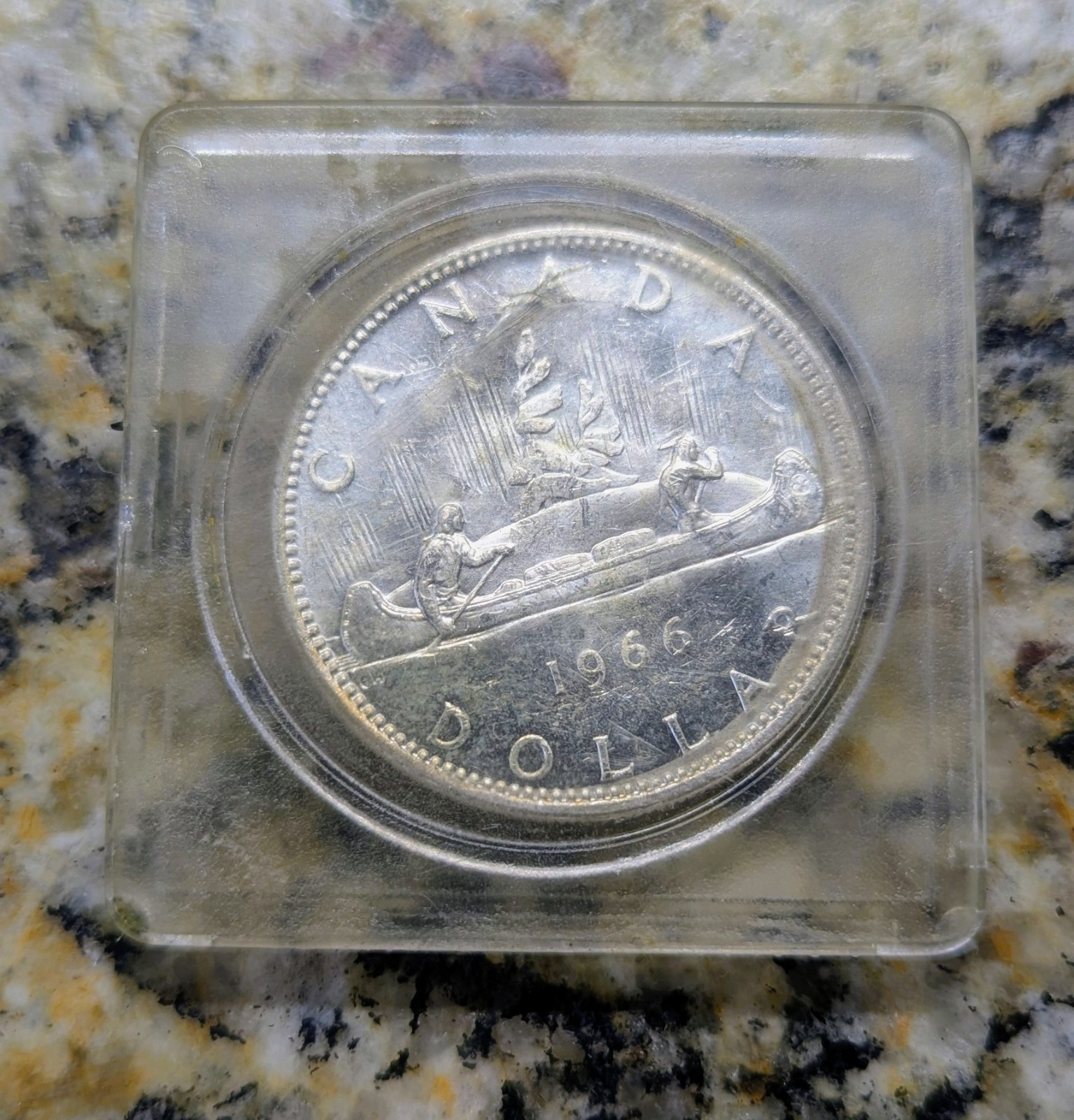 1966 Canada Silver Dollar Prooflike High Grade Silver Coin 80% Silver