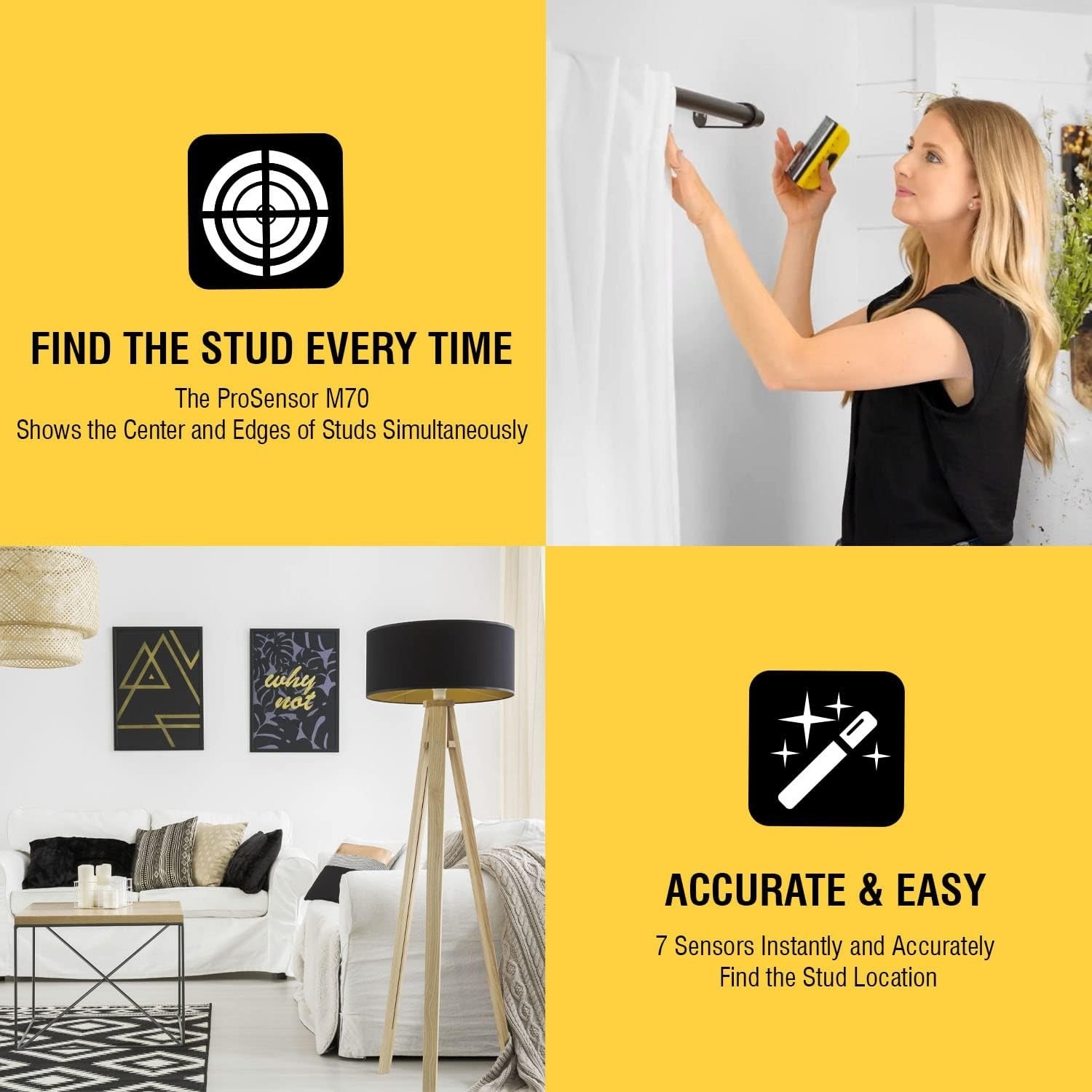 ProSensor M70 Stud Finder: Versatile Wall Detector for Accurate Home Renovations