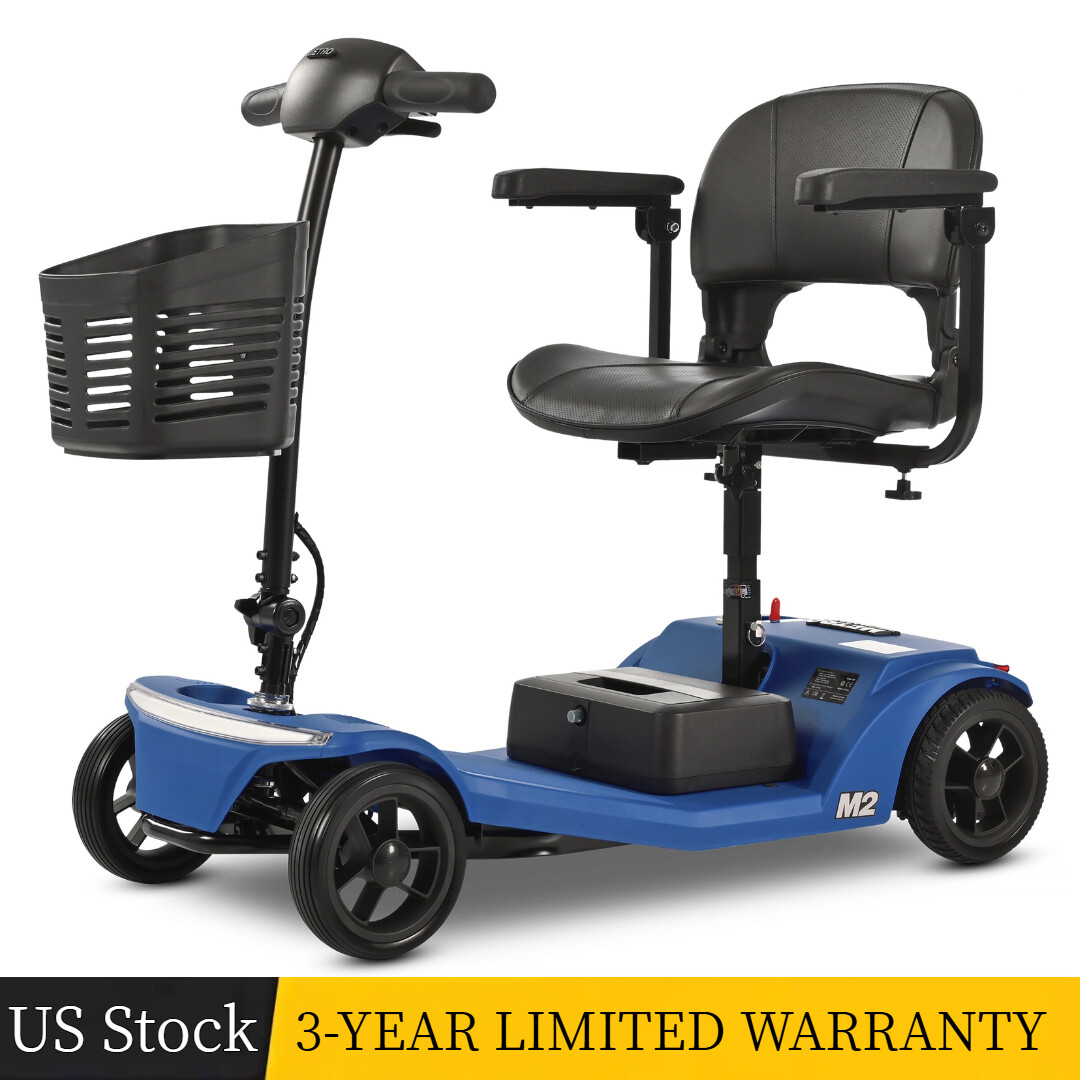 4-Wheel Mobility Scooter for Seniors Folding Electric Scooter with Seat & Basket