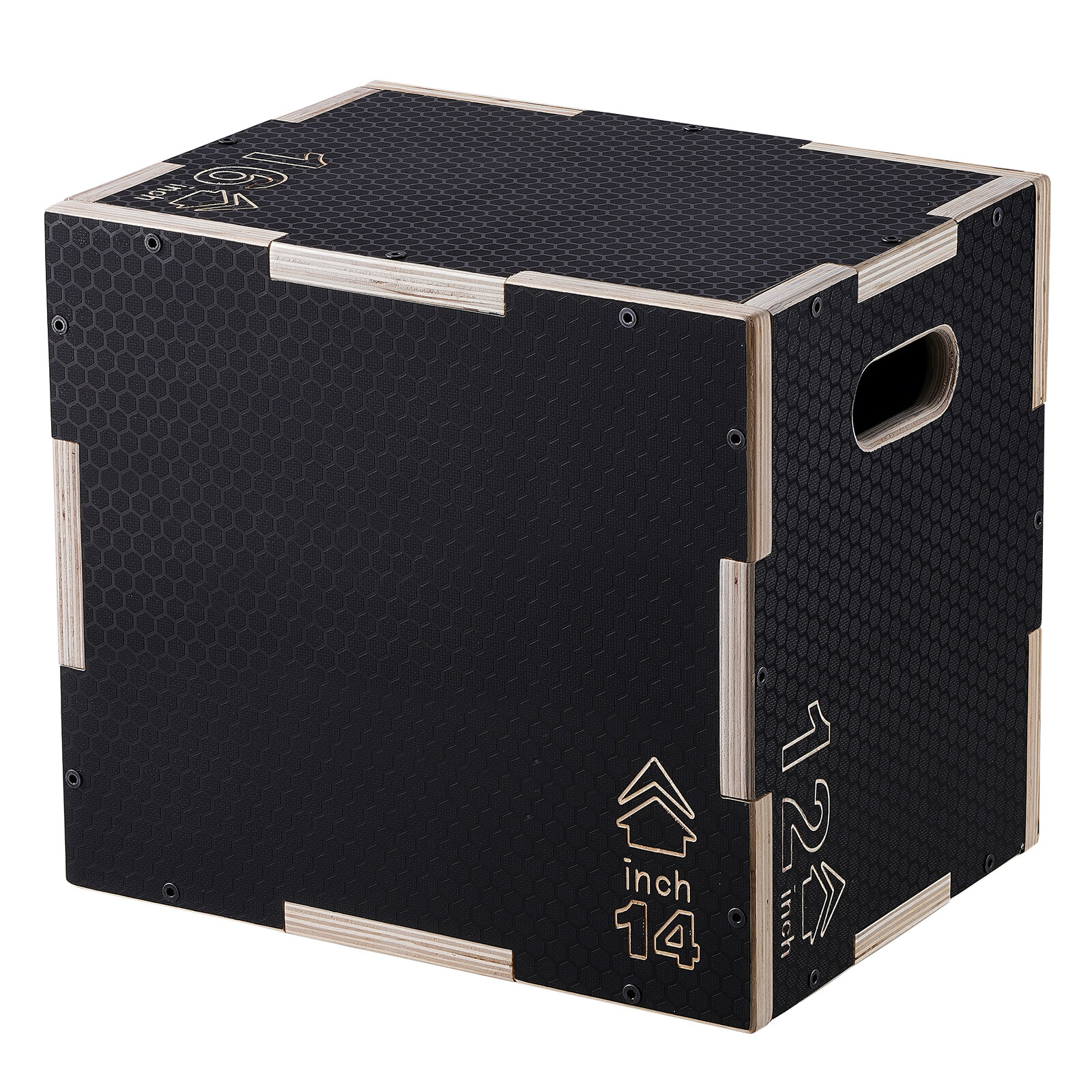 Uimoso 16/14/12 Inch 3 in 1 Plyometric Jump Box Fitness Exercise Plyo Box Wooden