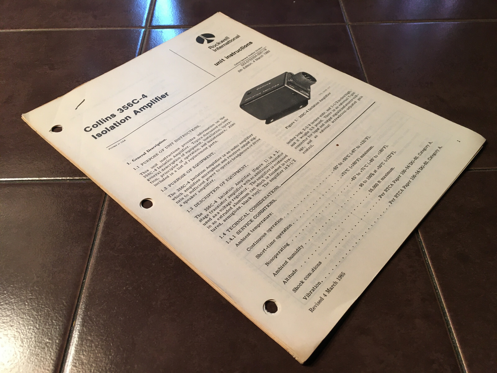 Collins 356C-4 Amplifier Service Manual