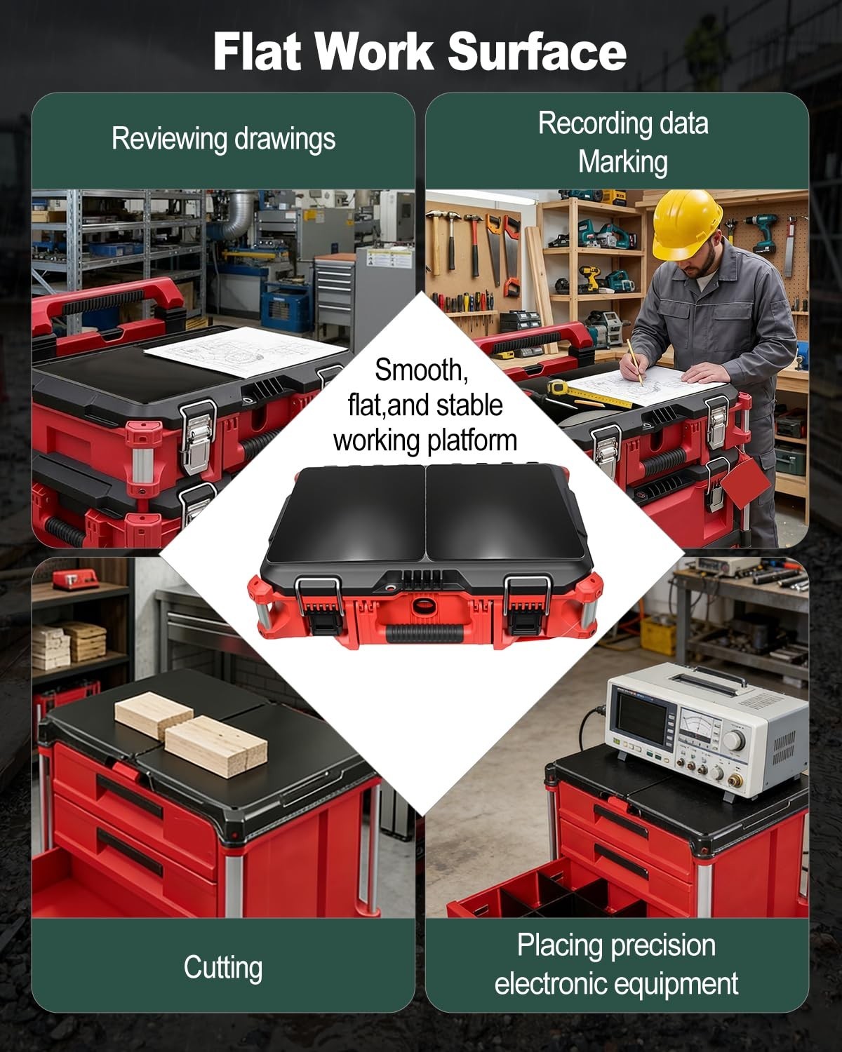 Heavy Duty Portable Work Surface Table for Tool Organization & Writing, Waterpro
