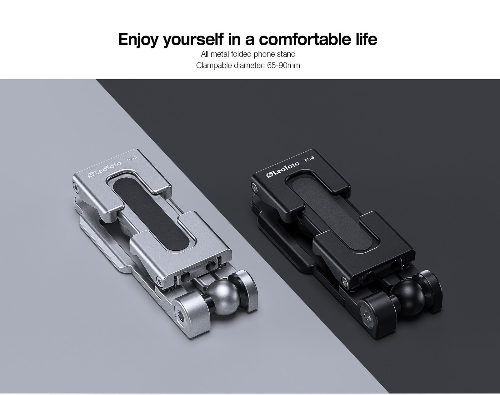 Leofoto PS-3 Multi-Functional Foldable Cellphone Stand Arca Cold Shoe Black