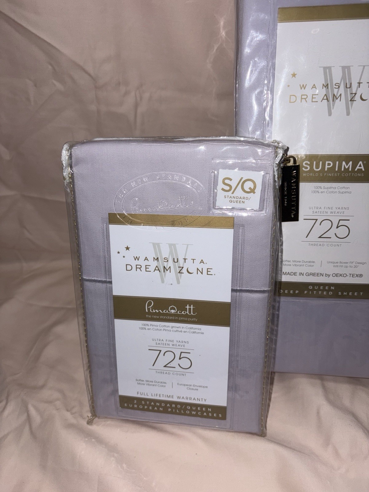 RARE BNWT WAMSUTTA DREAM ZONE 725 THREAD COUNT LAVENDER QUEEN SHEET SET