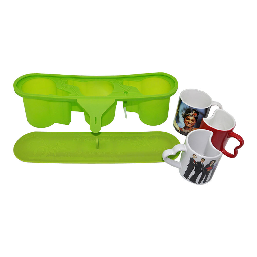 2PCS 3D Sublimation 11OZ Silicone Mug Clamps, Silicone Mug Mold Mug Wrap