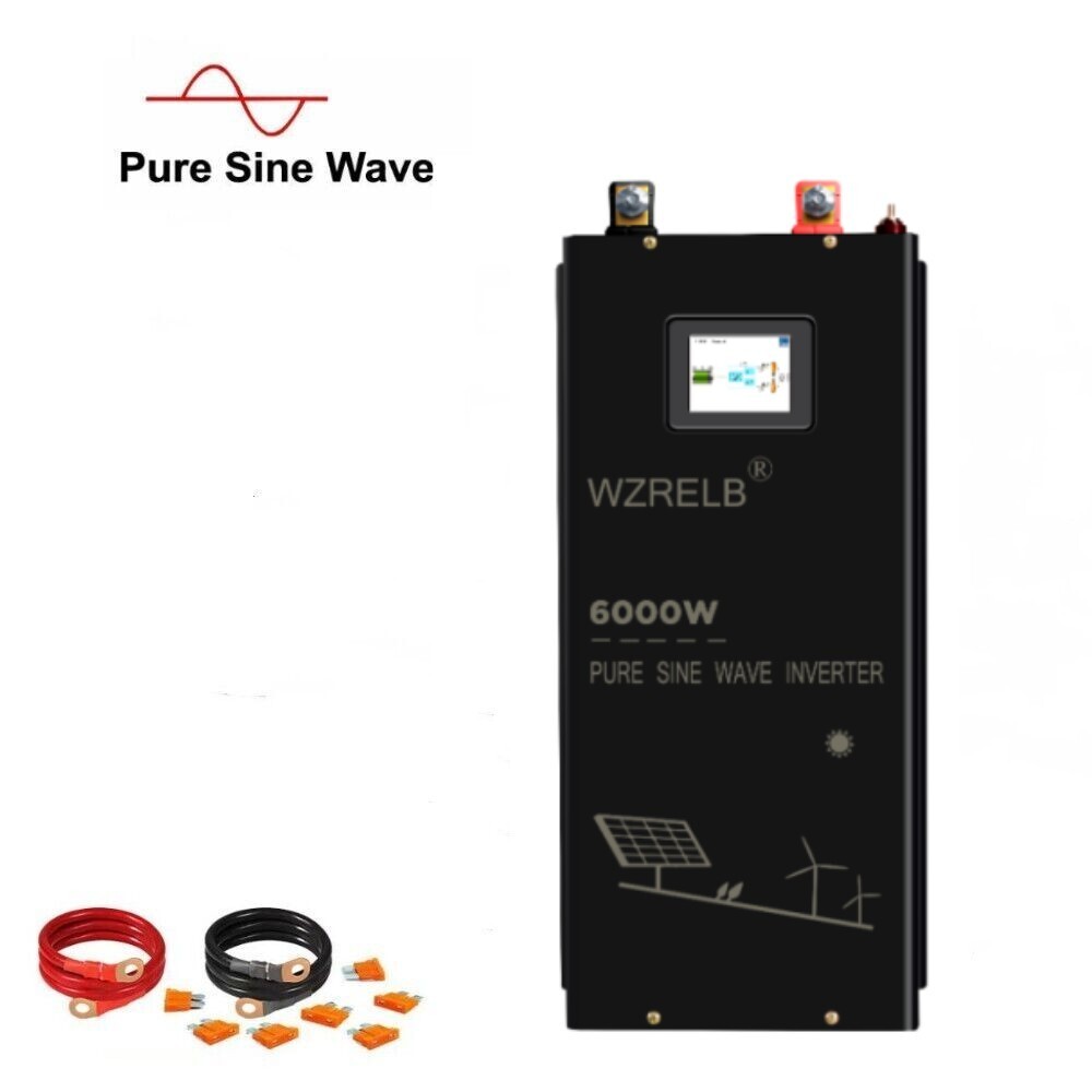 6000W Pure Sine Wave Inverter 72V to 120V 240V Split Phase Solar Home Car Motor