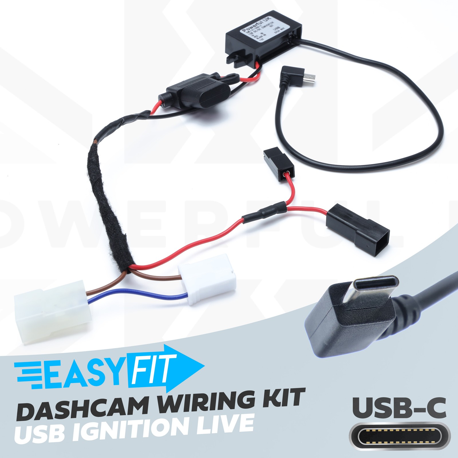 Plug+play hardwire USB-C kit for Dash Cam on Land Rover Freelander 2 07-2012