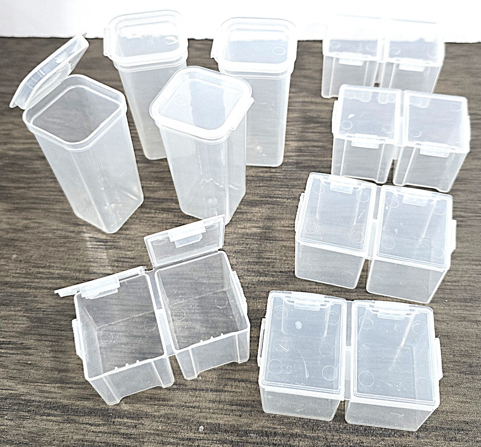 Bead and Component Storage Containers - Mixed Lot of 9 Clear Containers