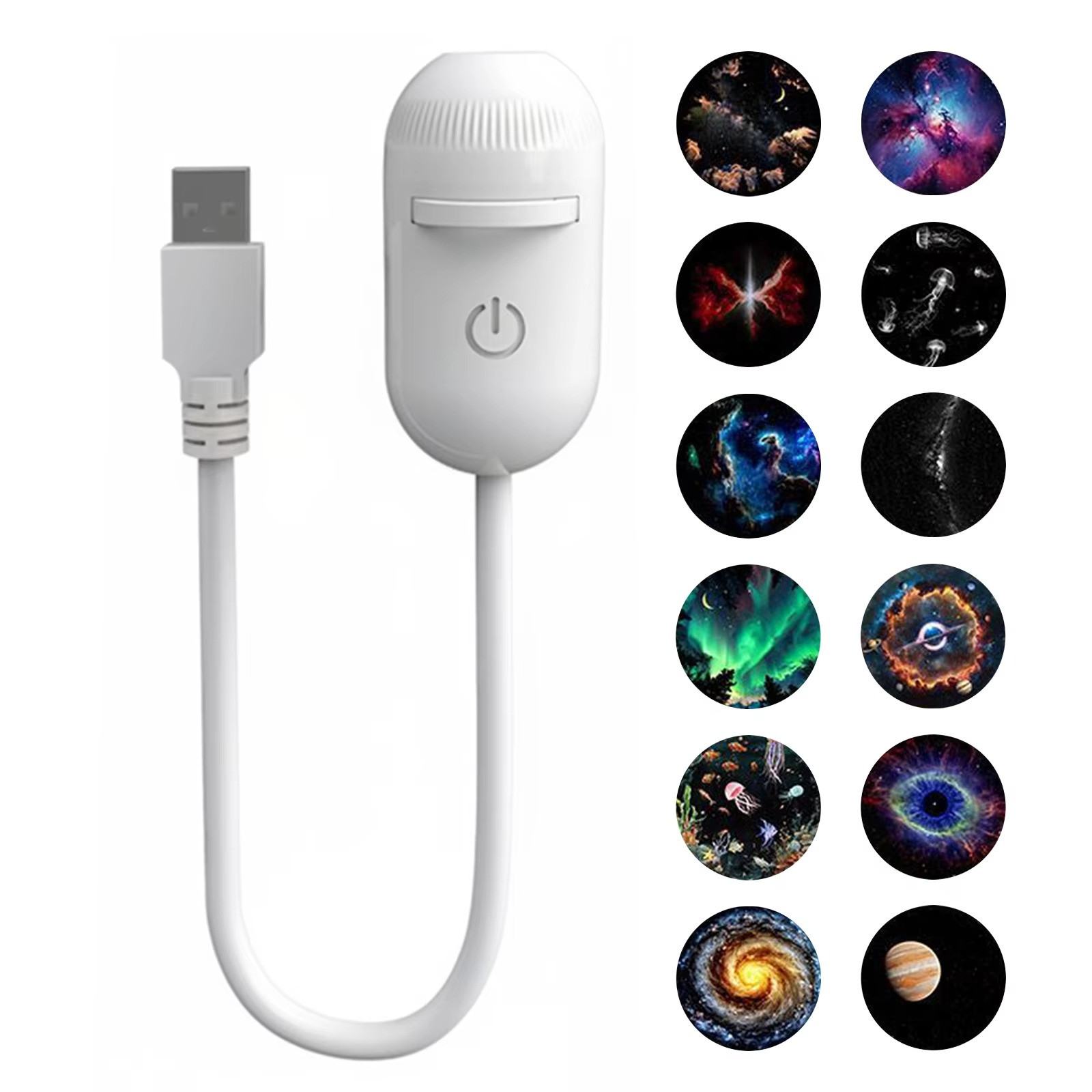 USB Galaxy Projector Light 3/12 Disc Starry Sky Night Lamp Adjustable Focus