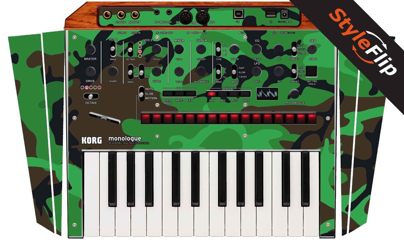 Korg Monologue Skin | Green Camo | Protective Decal | StyleFlip Skins