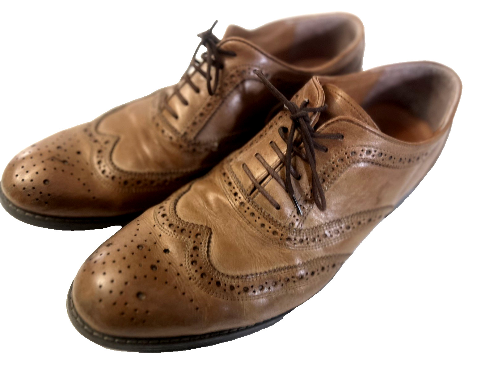 Stafford, men's brown leather oxford wingtip dress shoes-us 10.5 M
