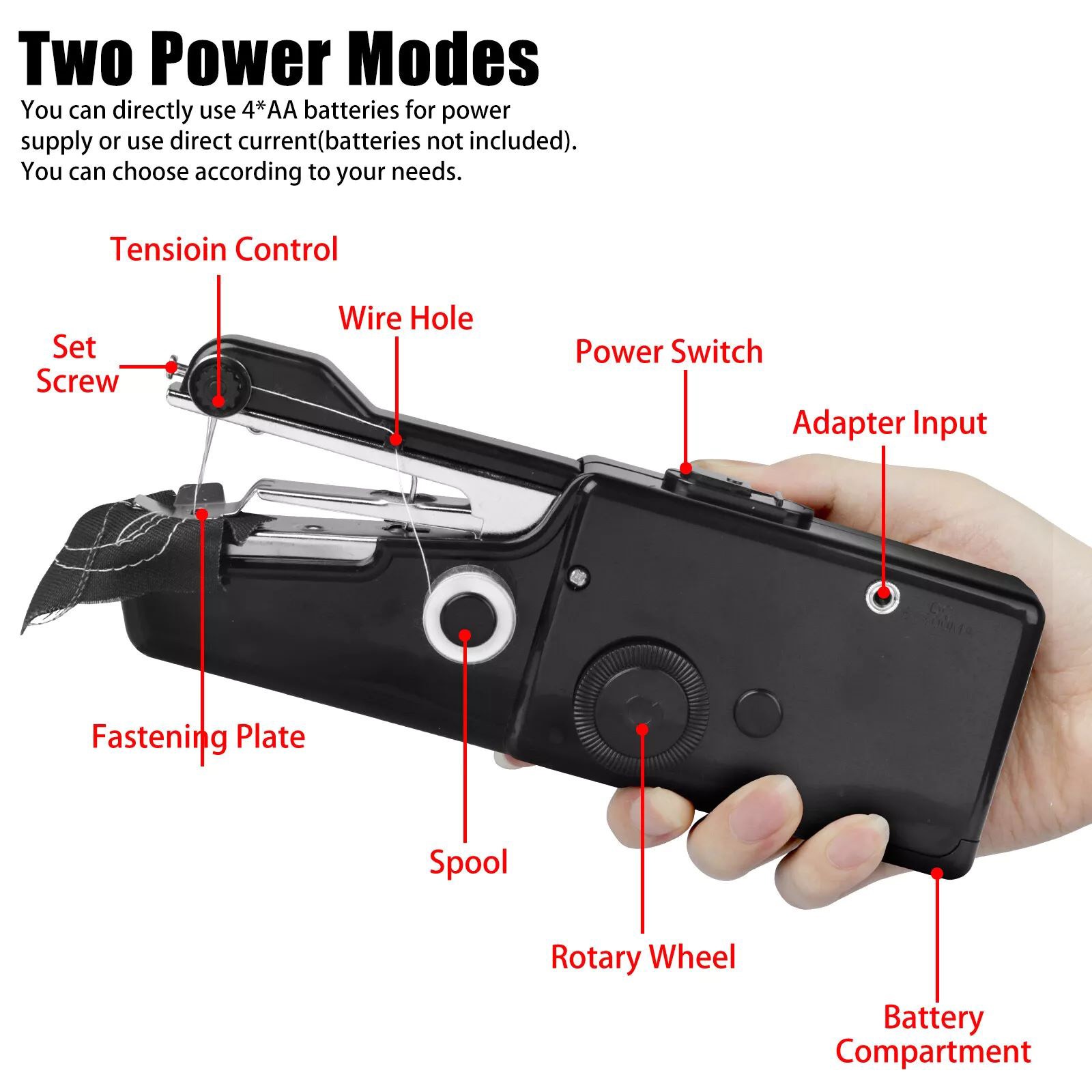 User-Friendly Handheld Sewing Machine Stitch Electric Compact Travel Mini Tool a