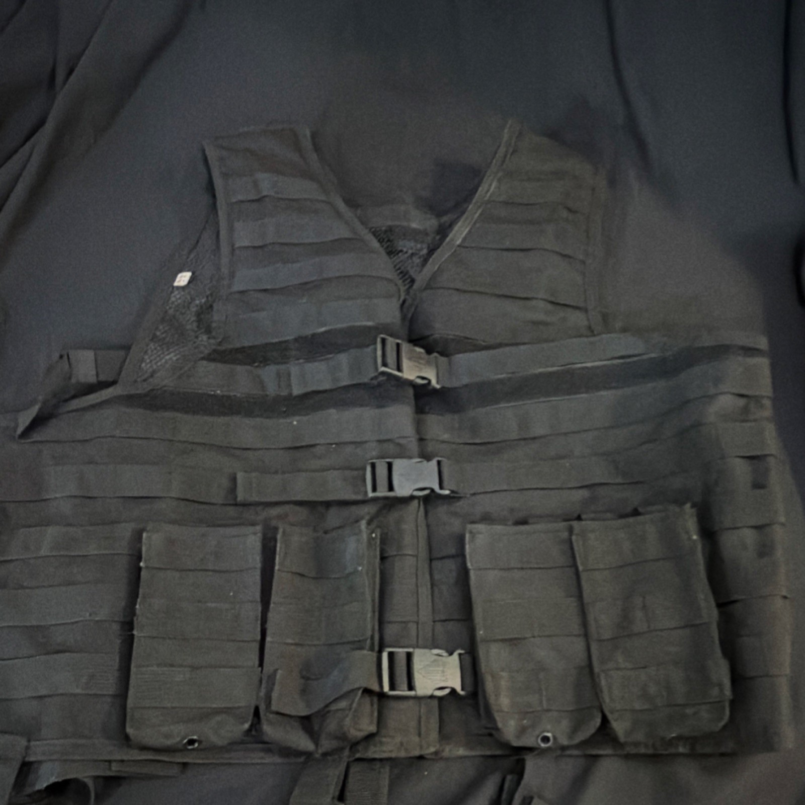 UTG Black Tactical Chest Vest Adjustable Lightweight Pockets Nylon Mesh V747KTB