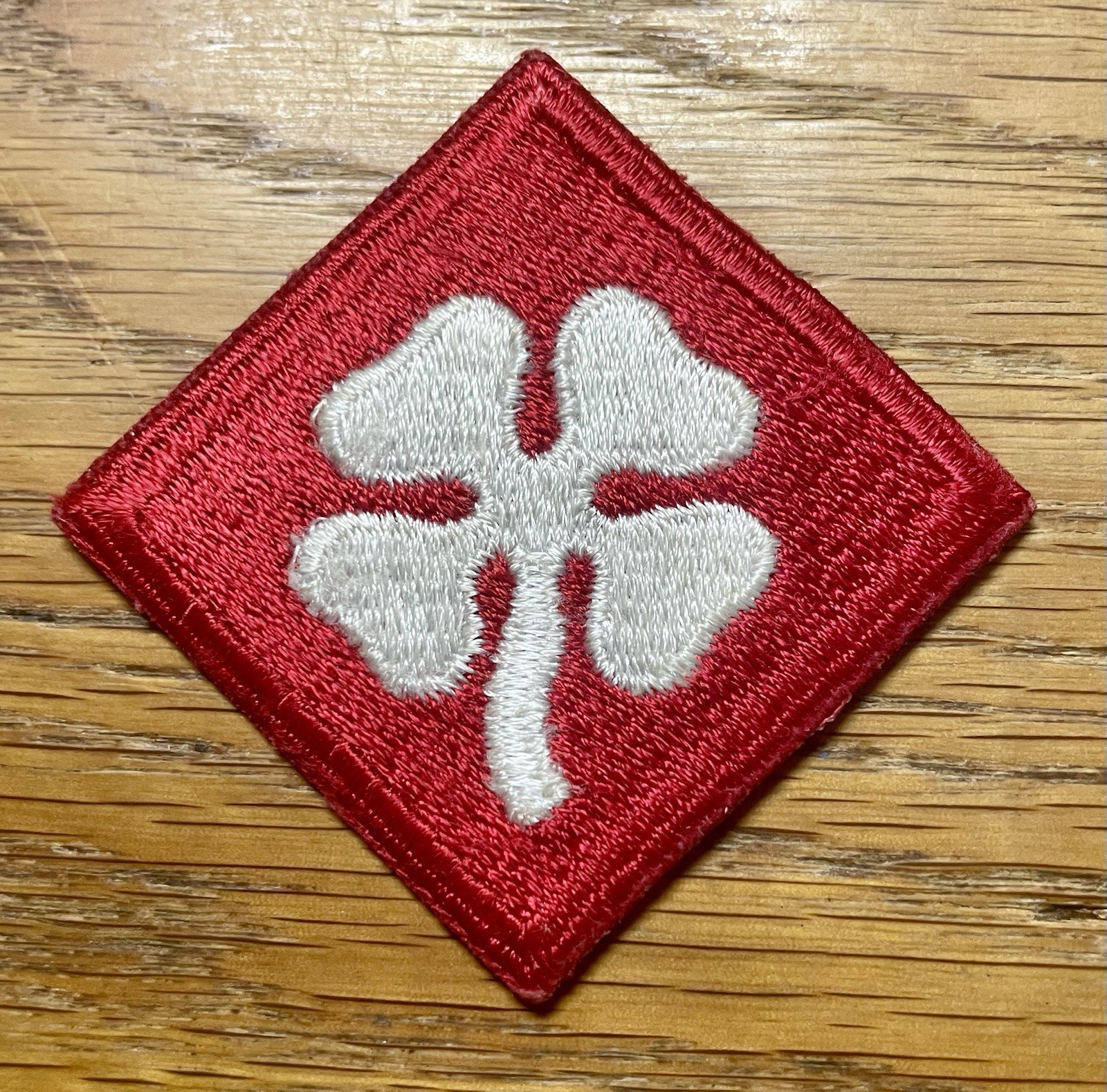 ORIGINAL 1950’s/1960’s - US 4th ARMY PATCH FULLY EMBROIDERED with RED BASE