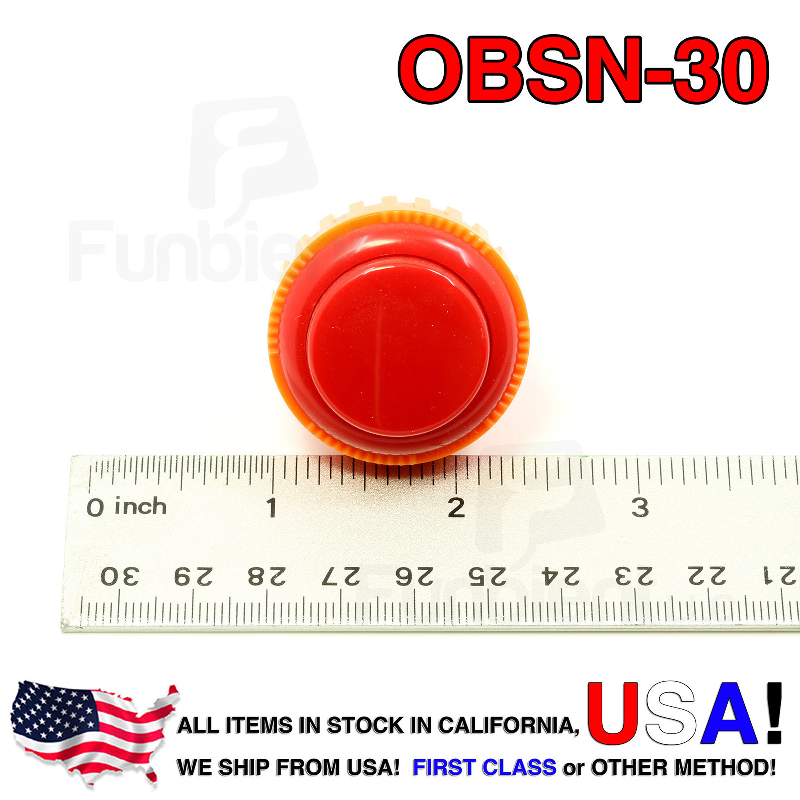 Sanwa Denshi Original OBSN-30 RED Push Button Screw Type secure JAMMA
