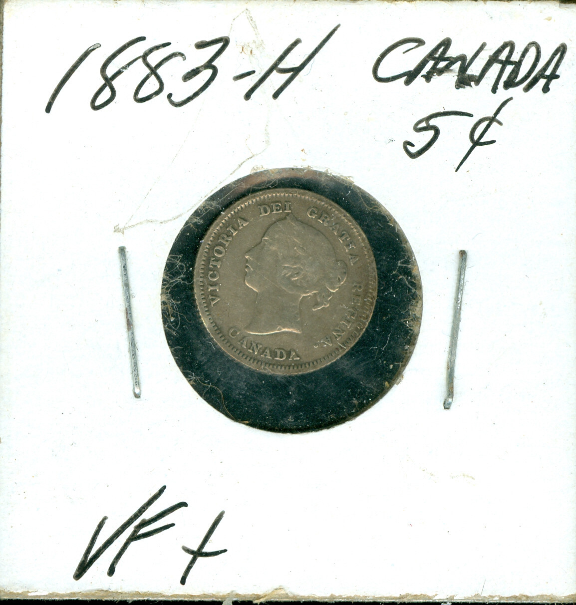 1883 H CANADA 5 CENTS VF SCARCE KEY DATE  *