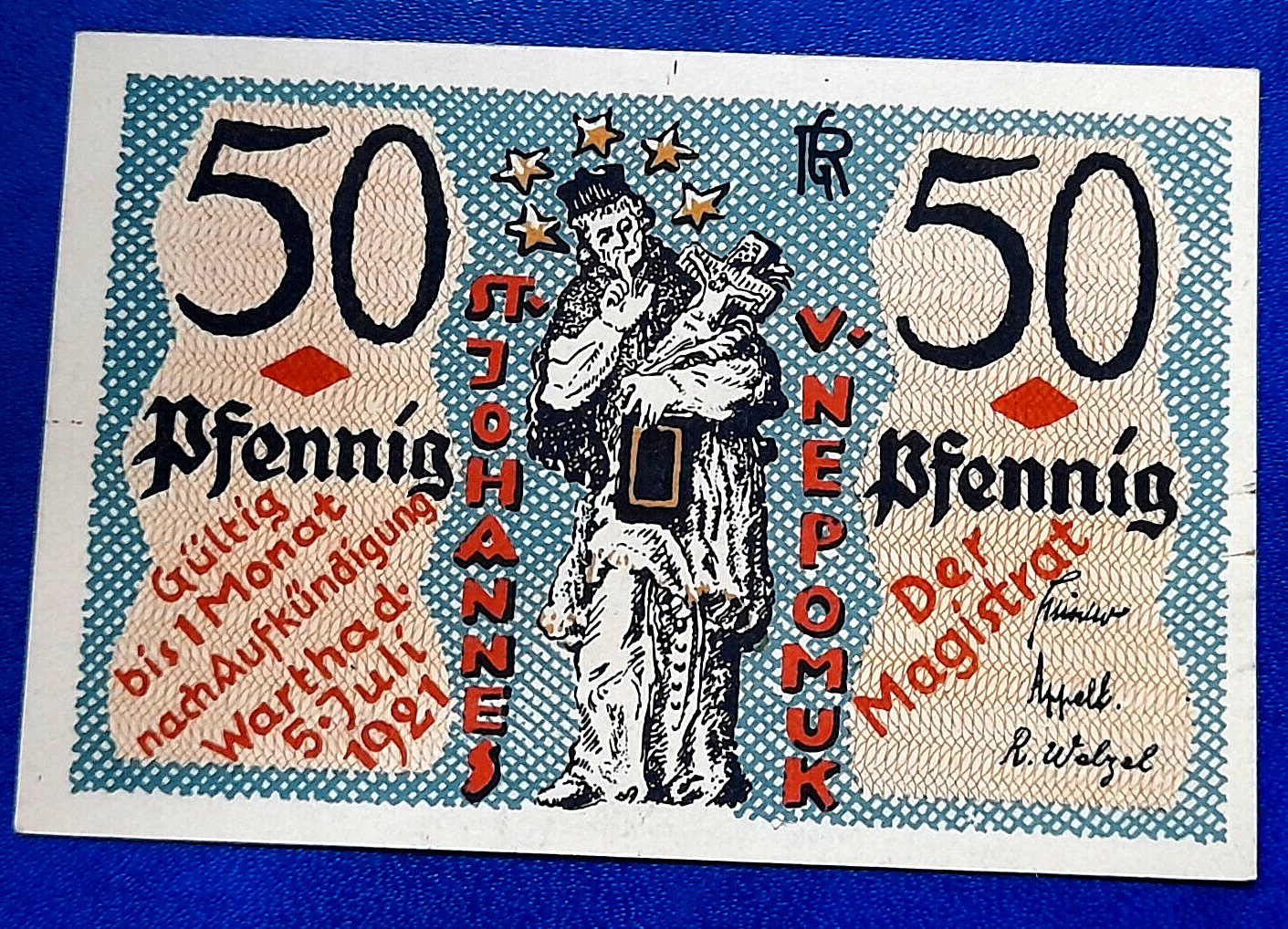 WARTHA (BARDO) NOTGELD 50 PFENNIG 1921 EMERGENCY MONEY GERMANY BANKNOTE (31349)