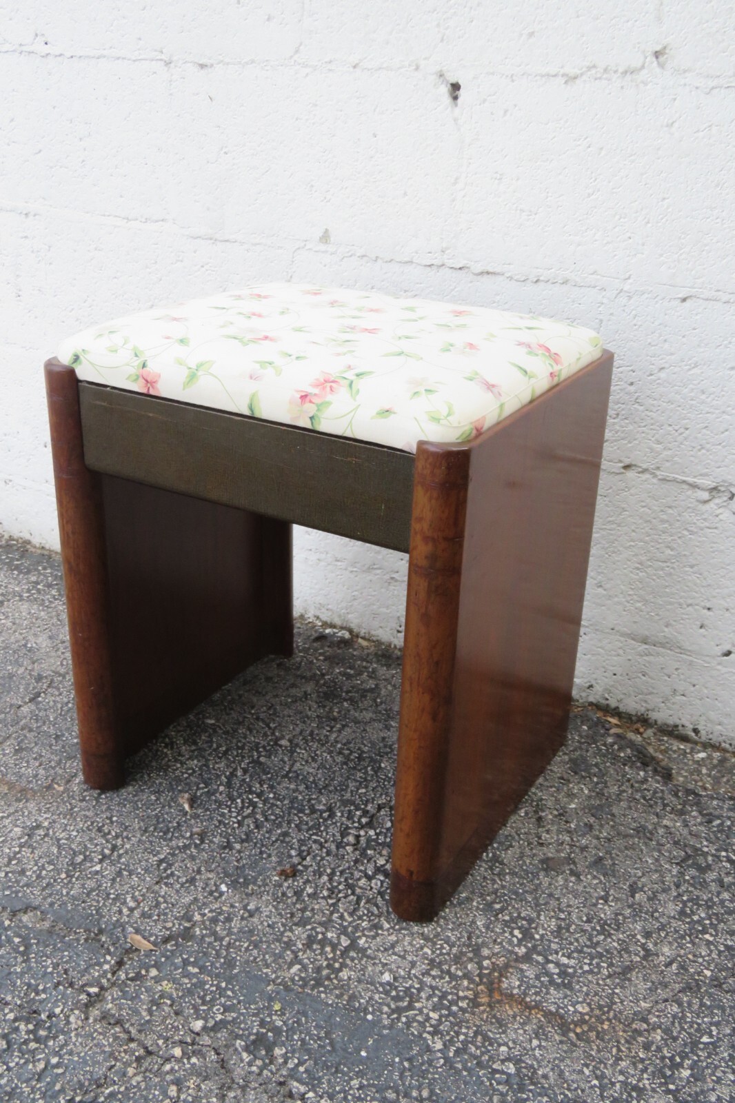 Art Deco Early 1900s Vanity Stool Bench Ottoman 5546