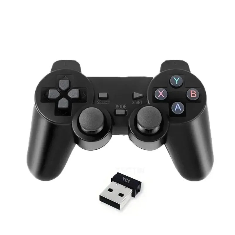 1-2PCS 2.4Ghz Wireless Game Controller with Dual Shock - Universal USB Gamepad f