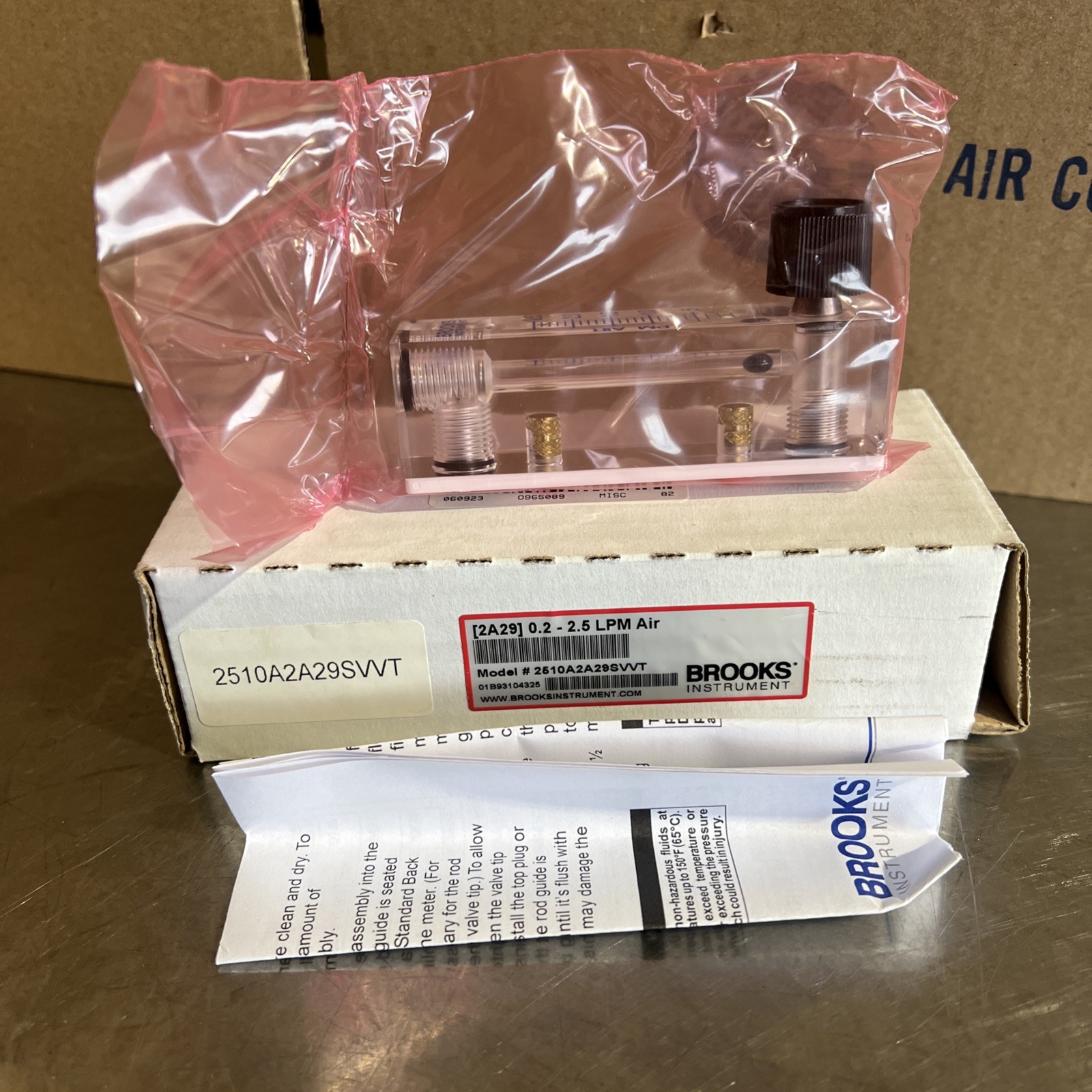GENUINE NEW Brooks Instrument 2510A2A29SVVT Variable Area Flow Meter 0.2-2.5lpm