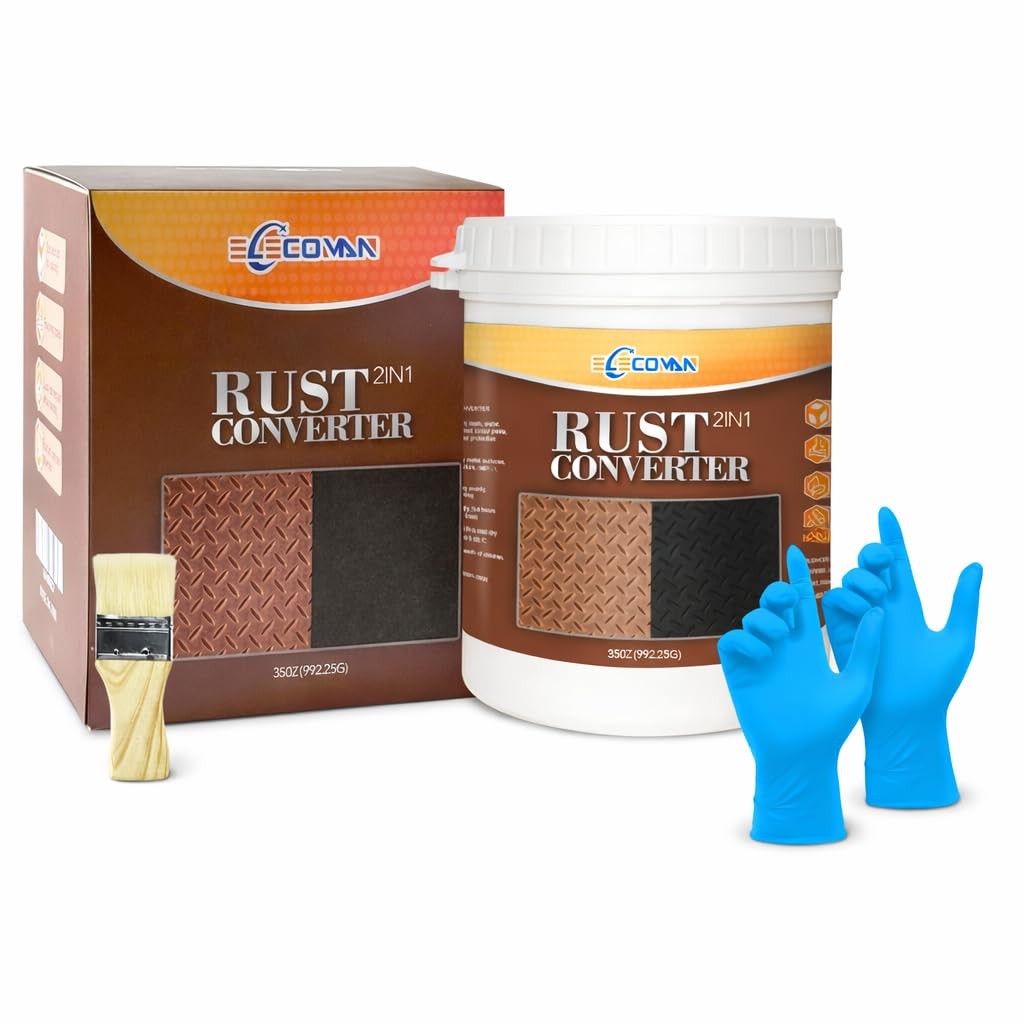 2-in-1 Rust Converter & Metal Primer, 35oz Black Water-Based paint for Metal,...