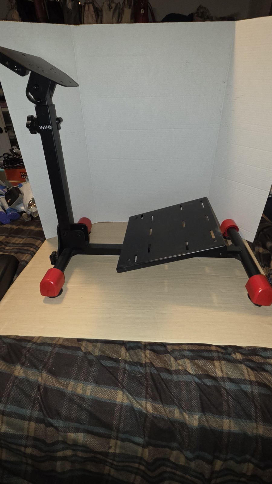 VIVO STAND-RACE1A Adjustable Racing Steering Wheel Stand with Foldable Design