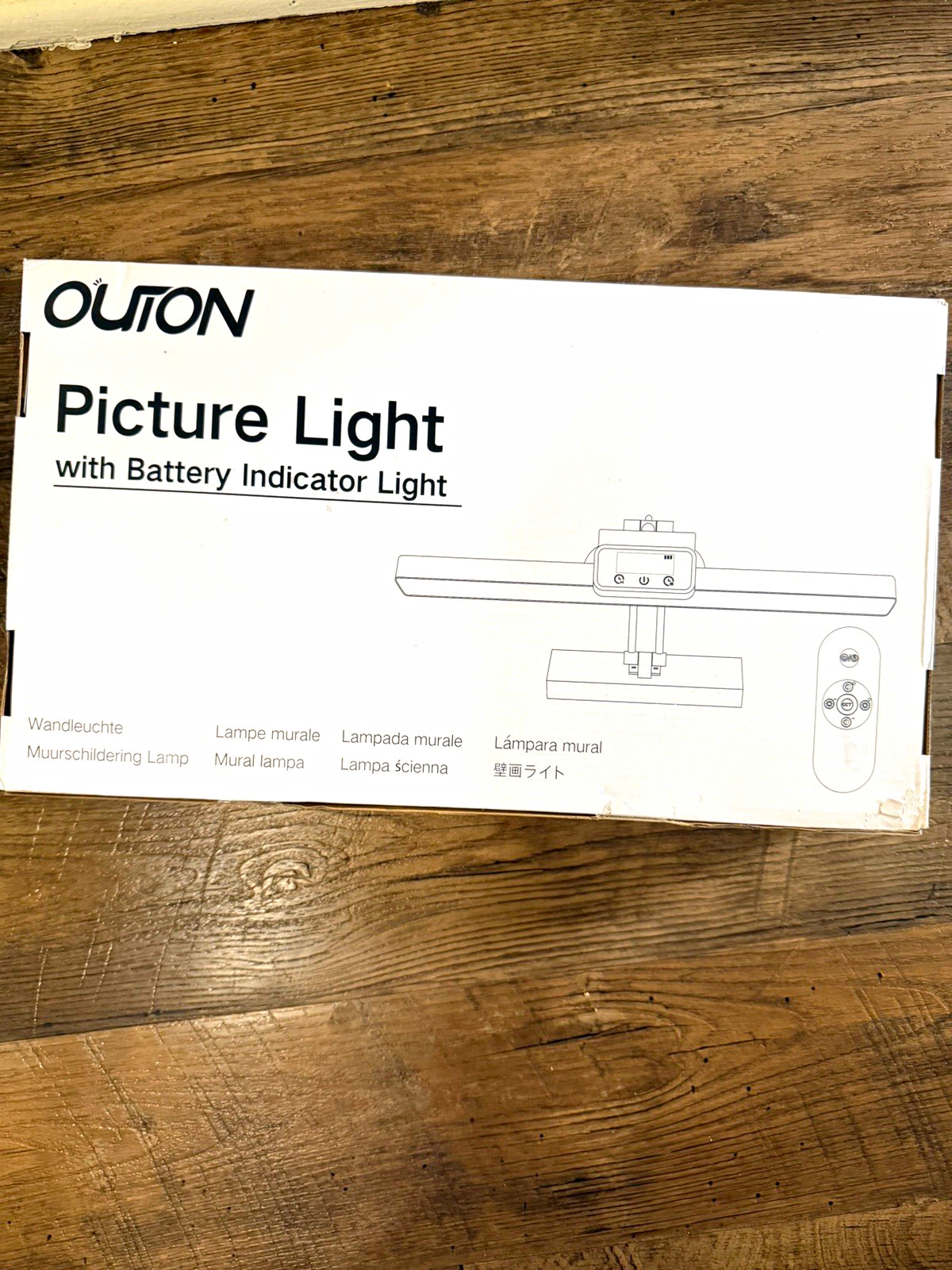 Oufon Picture Light w/ Battery Indicator, White Indoor Wall Fixture