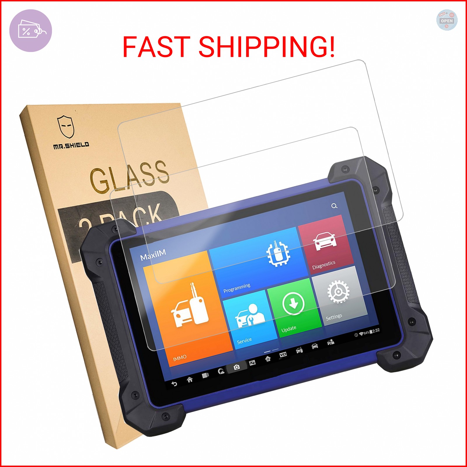 Mr.Shield [2-PACK] Screen Protector For Autel MaxiIM IM608 Pro/IM608/IM608 Pro I