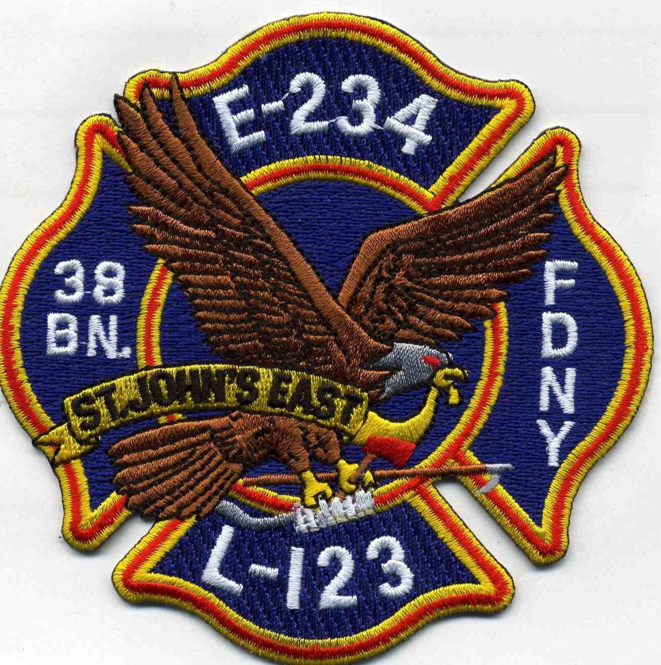 New York City Engine-234 / Ladder-123 "St. John's E." (4.25" x 4.25") fire patch