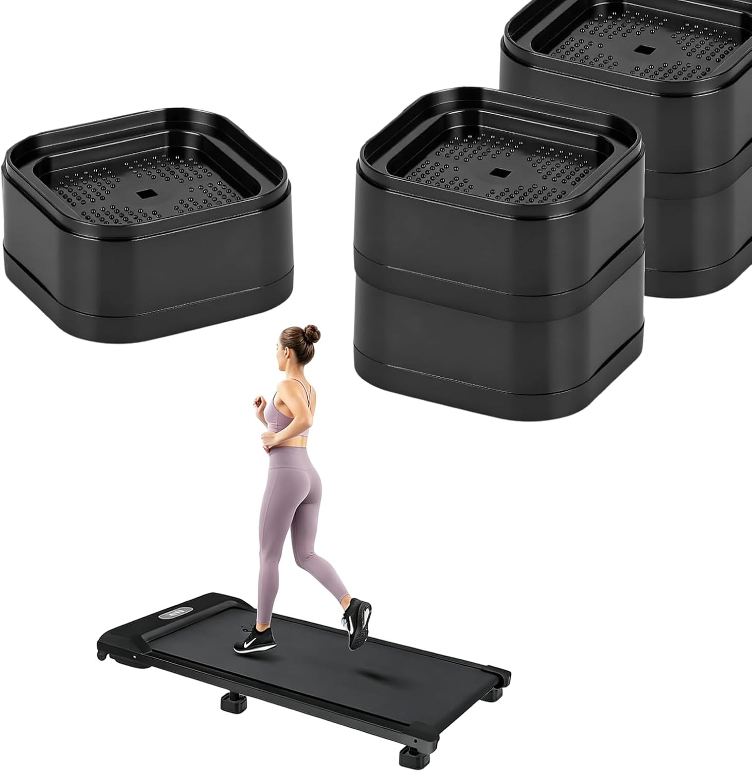4-Pack Treadmill Incline Riser Blocks, Stackable Adjustable Bed Lifts Risers Fur