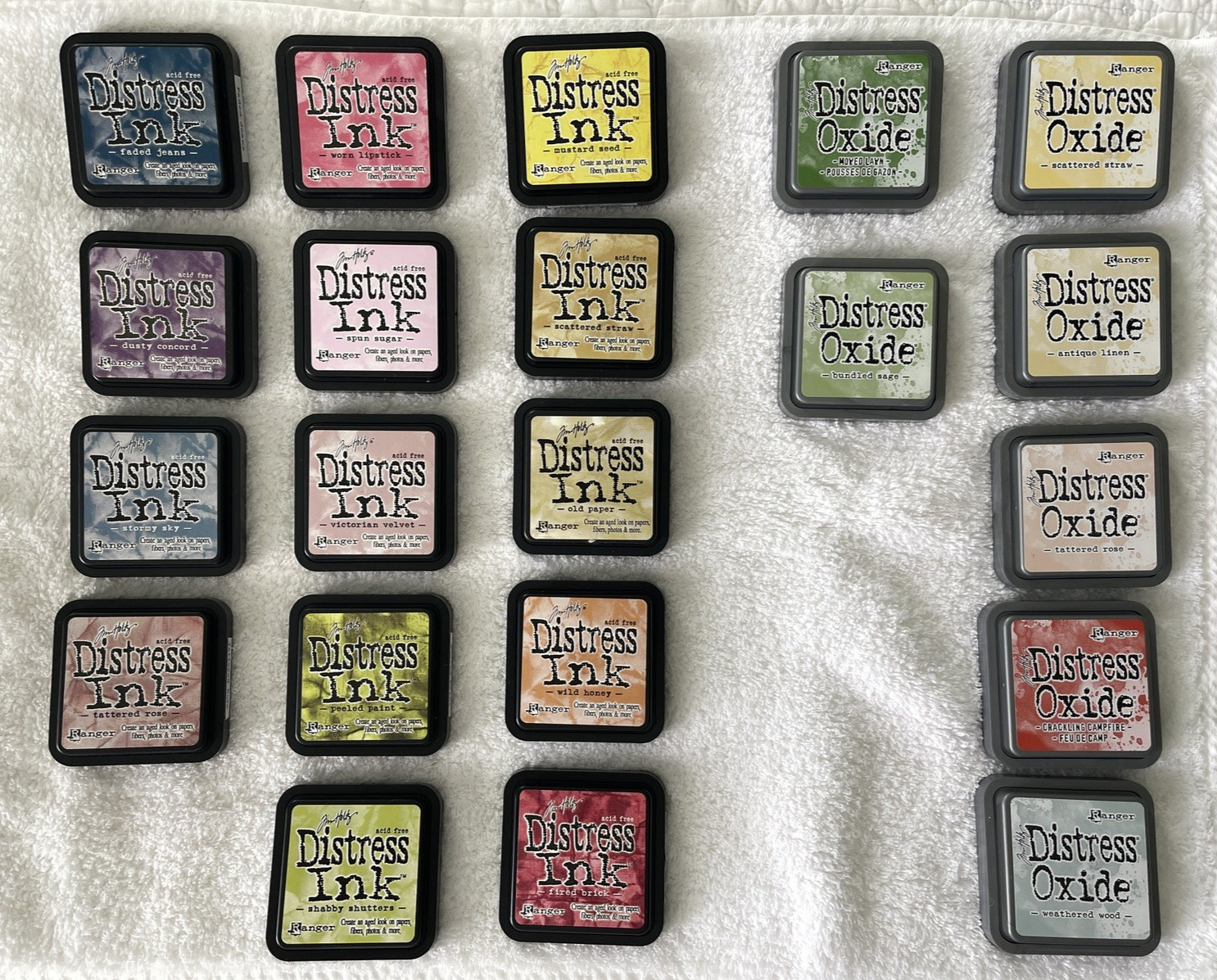 Lot (21) Tim Holtz Distress Ink (14)  & Distress Oxide (7) Craft Stamp Destash