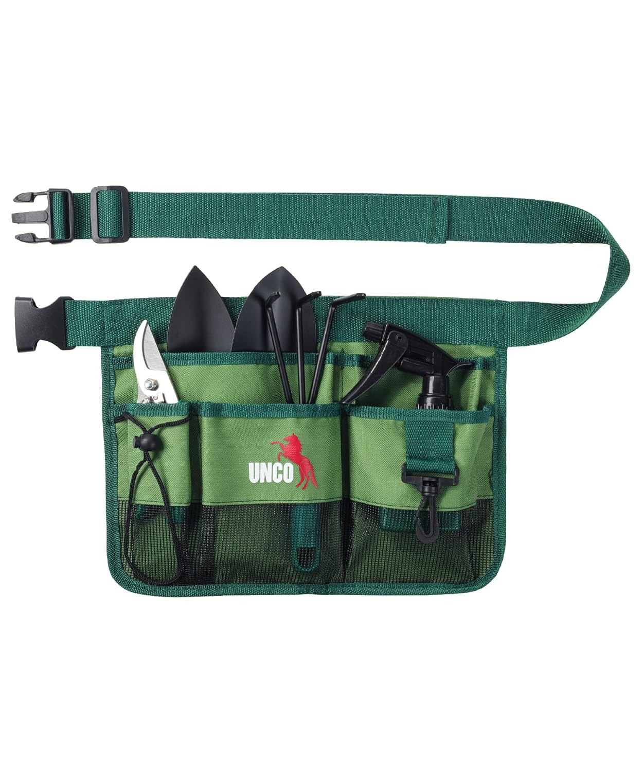 Adjustable Garden Tool Belt 7 Pockets Green Water Resistant Waist Apron