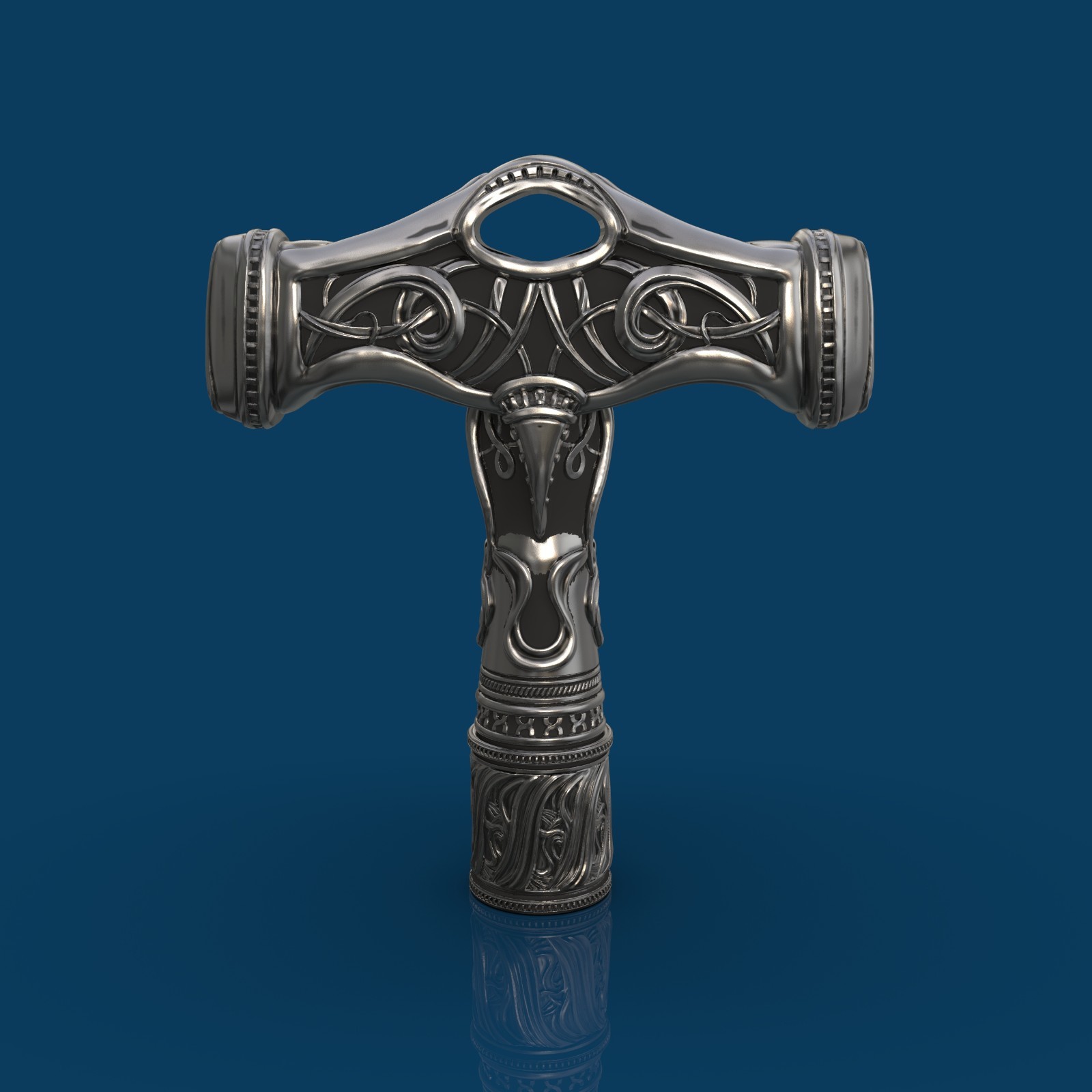 Mjolnir - Thor's Hammer - Solid White Bronze Drum Key