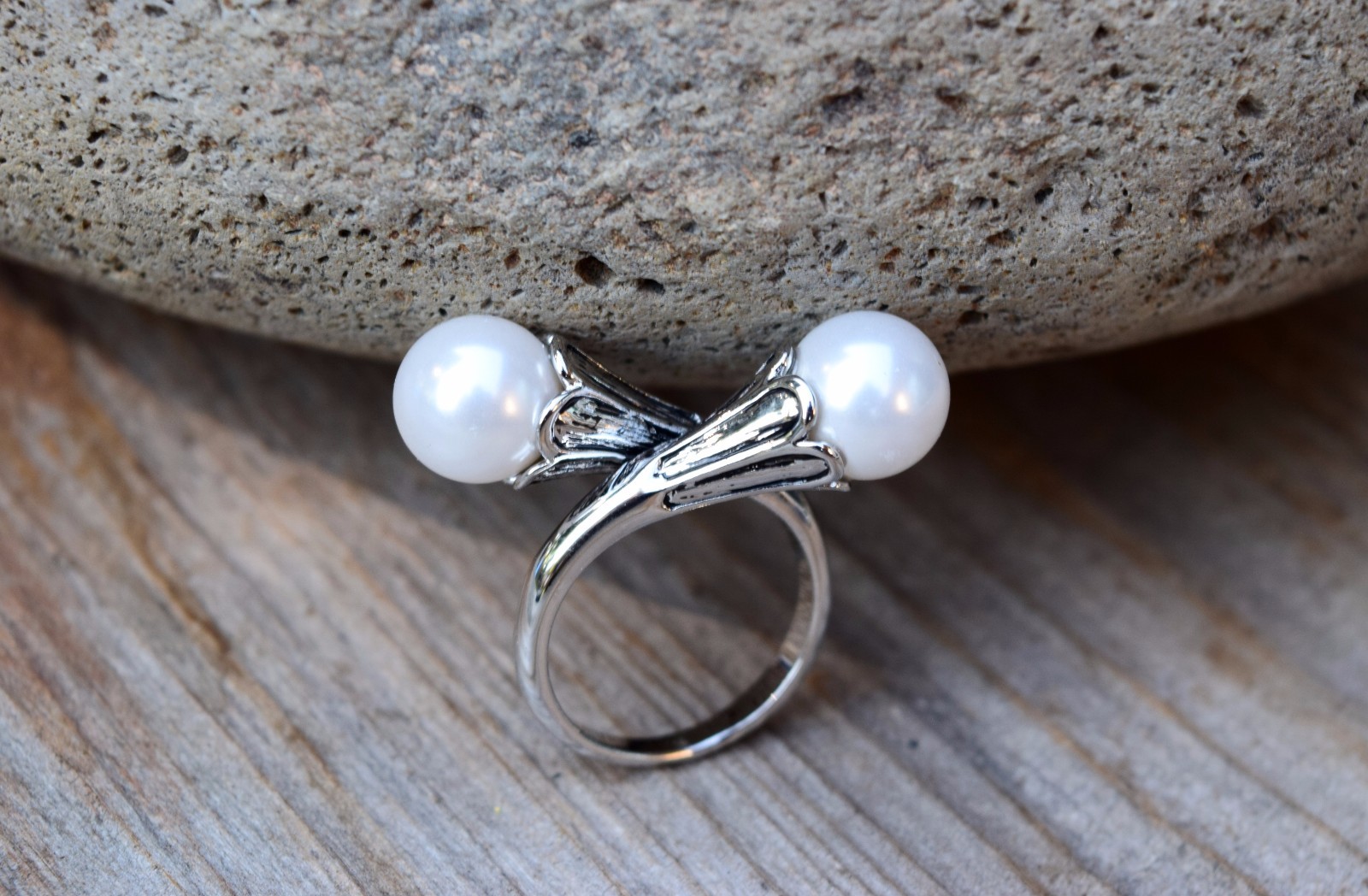 Twin Pearl Bipass Ring Daenerys Targaryen Khaleesi Costume Necklace USA Size 10
