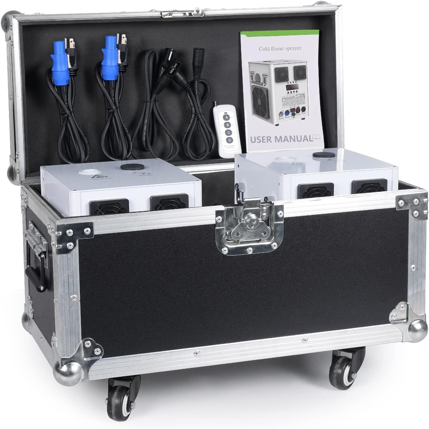 2Pcs Cold Spark Firework Machine with Case Set 700W Stage Wedding Effect Machine