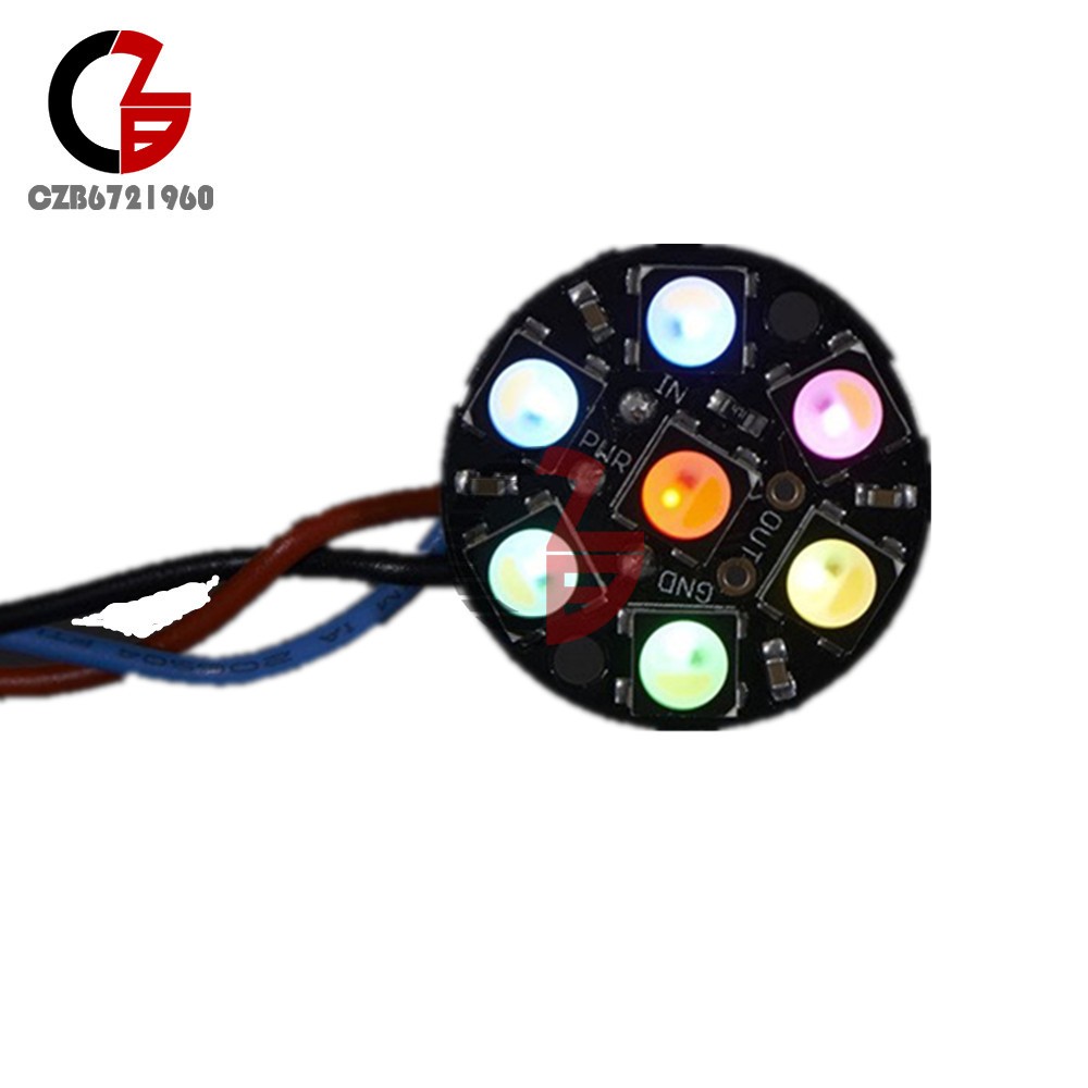 10Pcs 7 Bits 5050 RGBW LED Module with Integrated Driver Round Full-Color 7Digit