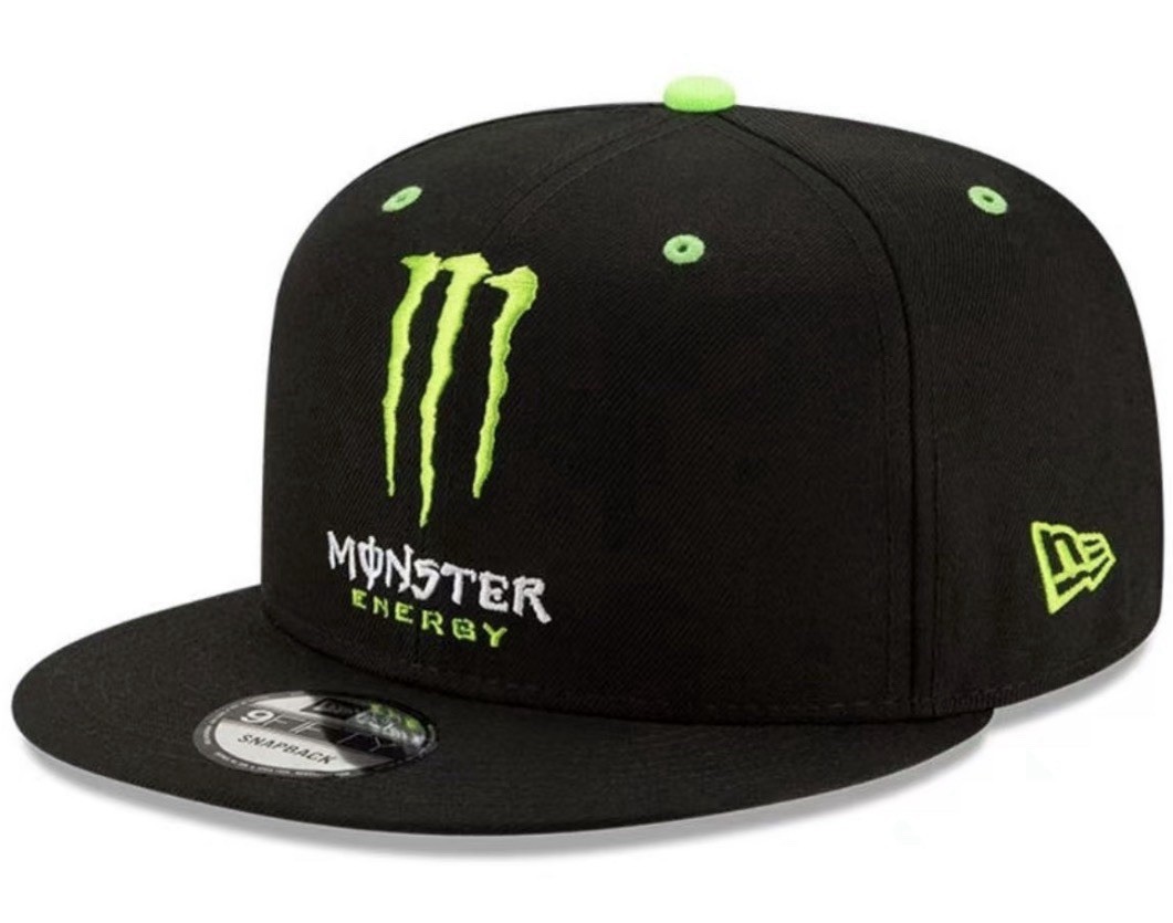 Monster Energy Men's Casual Embroidered Adjustable Flat Brim Baseball Cap Hat