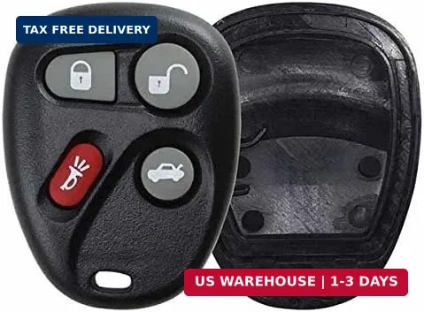 KeylessOption Replacement 4 Button Keyless Entry Remote Key Fob Shell Case and B